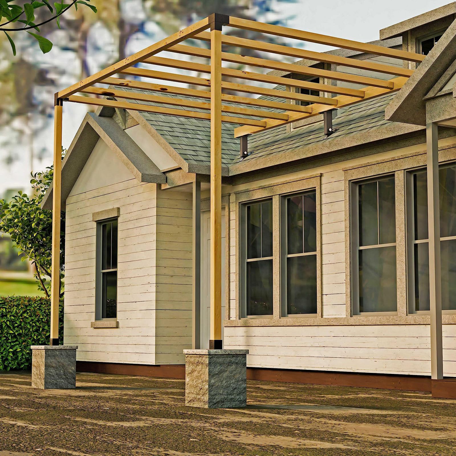 Soportes de pérgola para exteriores en acero inoxidable, resistentes para porches, patios de 6 pulgadas de grosor de pared ajustable