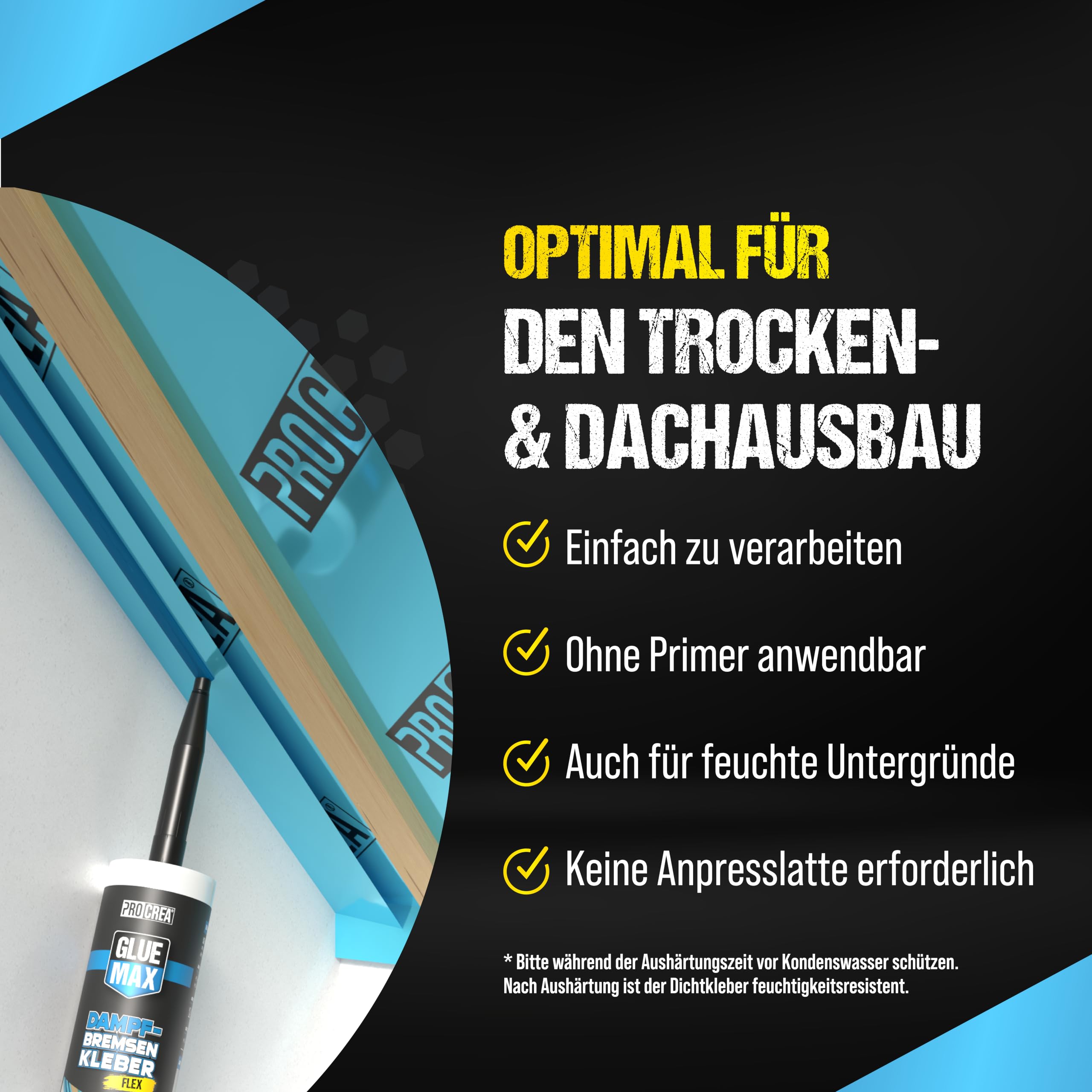 PROCREA 12 adhesivos para barrera de vapor, herméticos según DIN 4108, para barreras de vapor, de calidad profesional, fabricadas en Alemania
