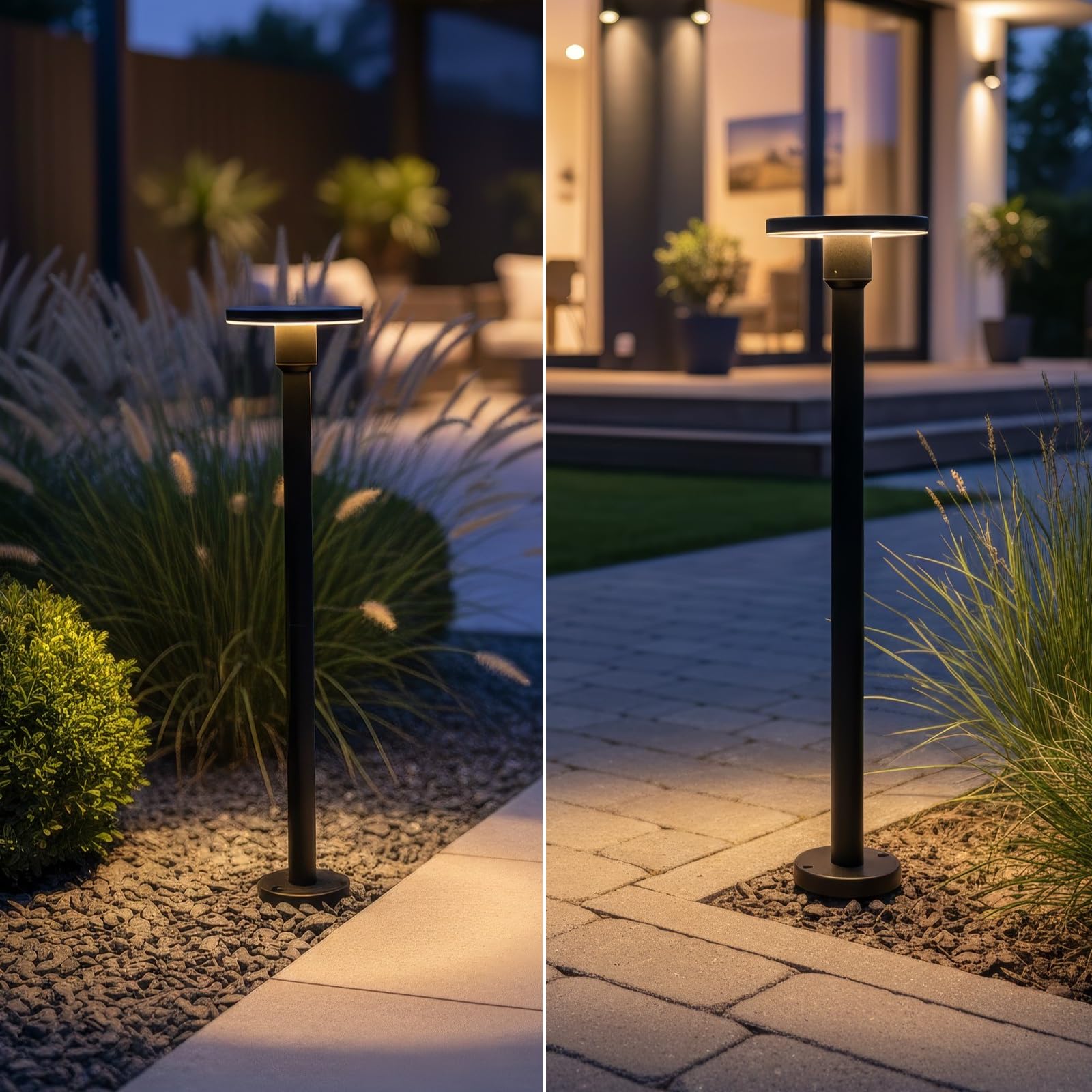 Lumiled LED Wegeleuchte CCT 12W 3000–6500K 80cm IP65 Aluminium Schwarz Pollerleuchte Gartenleuchte Außen Stehlampe wasserdicht Modern Außenleuchte Wegbeleuchtung für Terrasse und Einfahrt