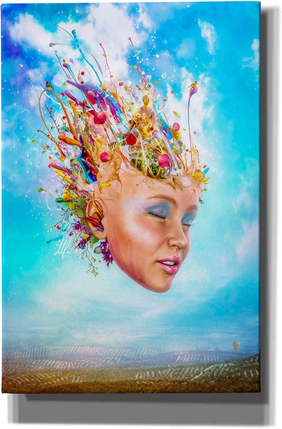 Epic Graffiti ' Muse' by Mario Sanchez Nevado Canvas Wall Art, 12" x 18", Blue
