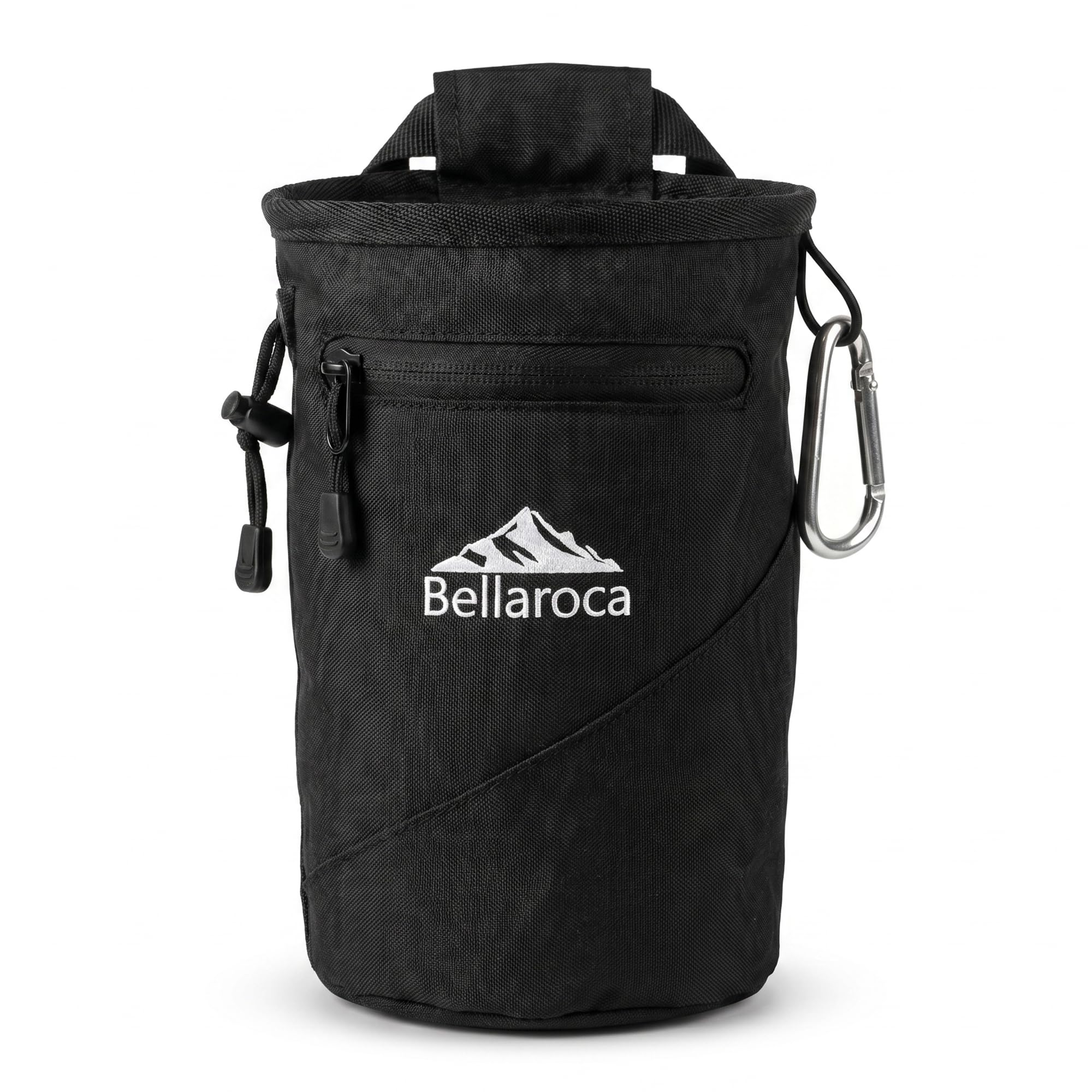 BELLAROCA® | Borsa per Magnesite da Arrampicata | Sacca Magnesite Impermeabile e Resistente all'Abrasione con 2 Tasche Grandi e Moschettone – Chalk Bag per Boulder, Palestra e Outdoor