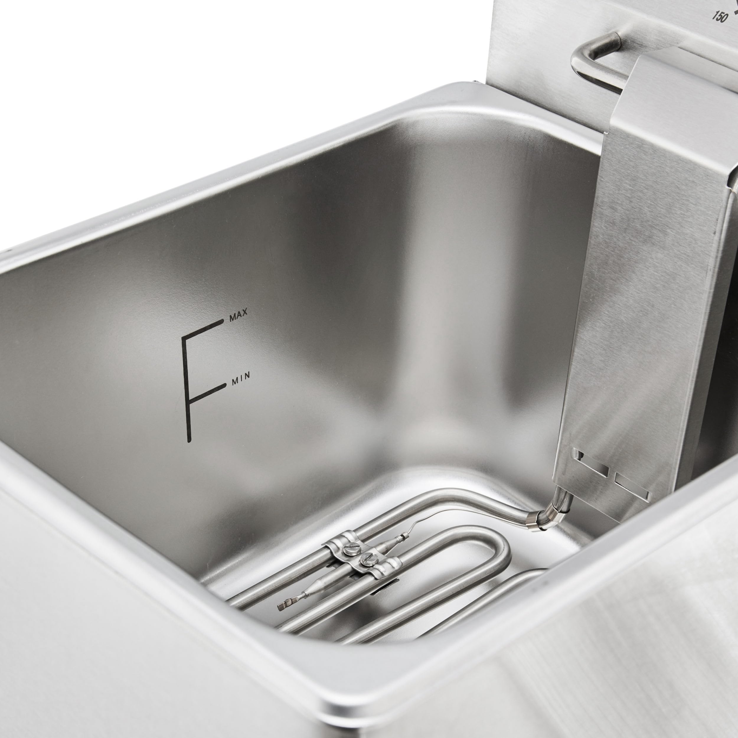 METRO Professional Friggitrice Elettrica GDF3008, Acciaio Inox, 8L, 3250W, Riscaldamento Rapido, con Coperchio, Pannello Comandi Estraibile, Termostato di Sicurezza, Zona Fredda
