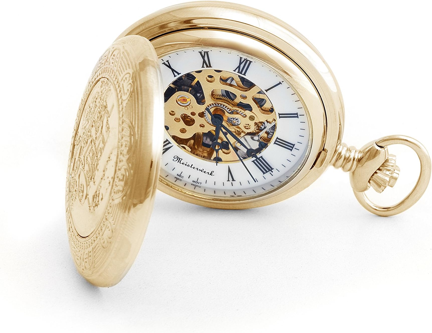 Custom Engraved Gold Train Pocket Watch Meisterwerk M1898
