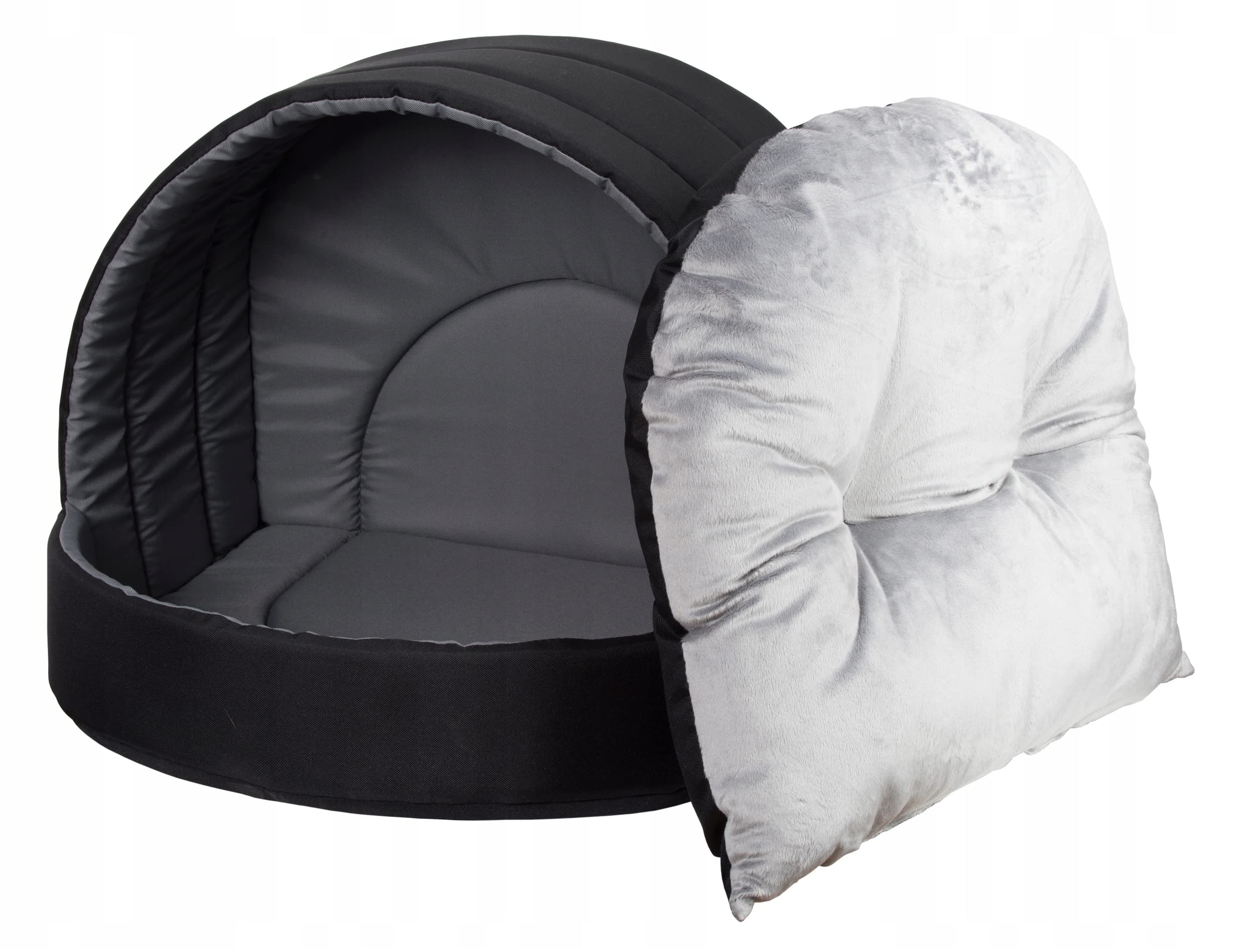 Hundehütte Hundebett Tierbett Katzenbett (Braun, 50x46 cm)