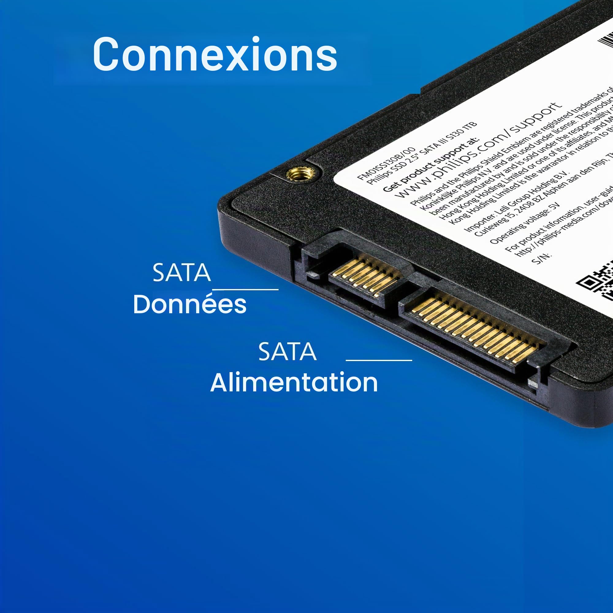 Philips SSD Interne 2.5 « SATA III 1 to S130 Ultra Rapide, Vitesse de Lecture jusqu'à 550 MB/s