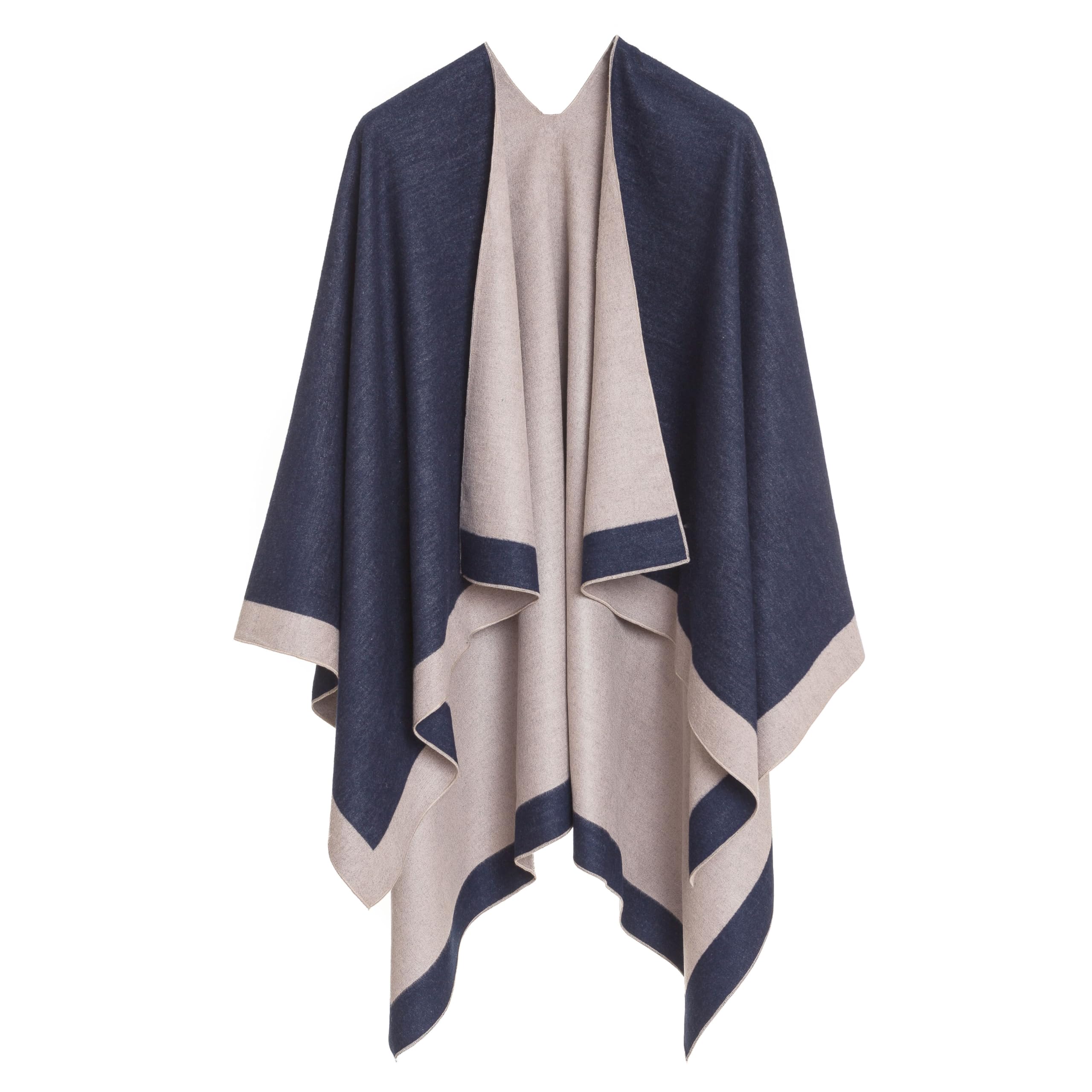 MELIFLUOS DESIGNED IN SPAIN Châle Wrap Poncho Ruana Cape Cardigan Chandail Ouvert devant pour l'Automne Hiver