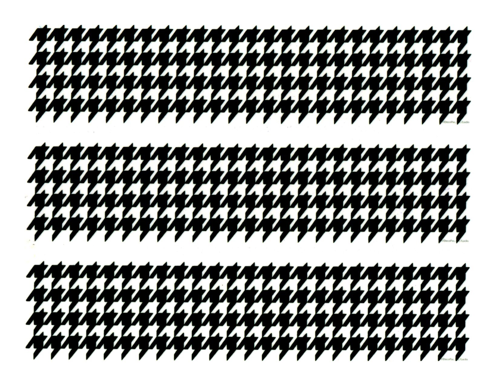 Whimsical Practicality Houndstoothe Cake Borders Designer Prints Edible Icing Image Cake Decoration (3 Strips)