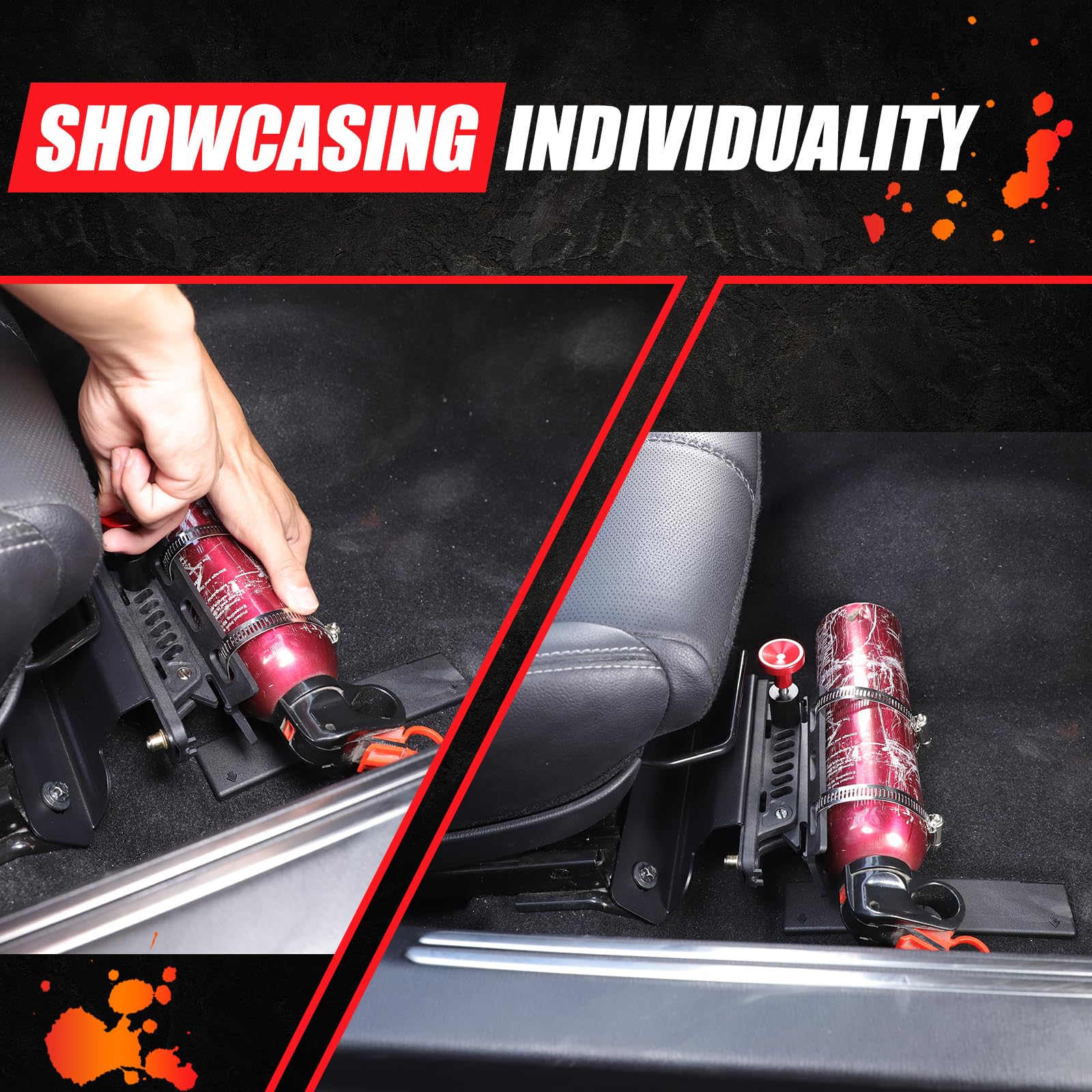 PIUGILH Support d'extincteur pour siège auto - Convient pour Mazda MX-5 2016-2024 - Support d'extincteur réglable en aluminium pour Mazda MX-5 - Accessoire de voiture intérieur