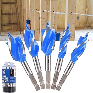 SOMADA Auger Drill Bit Set for Wood, 5-Piece,...,