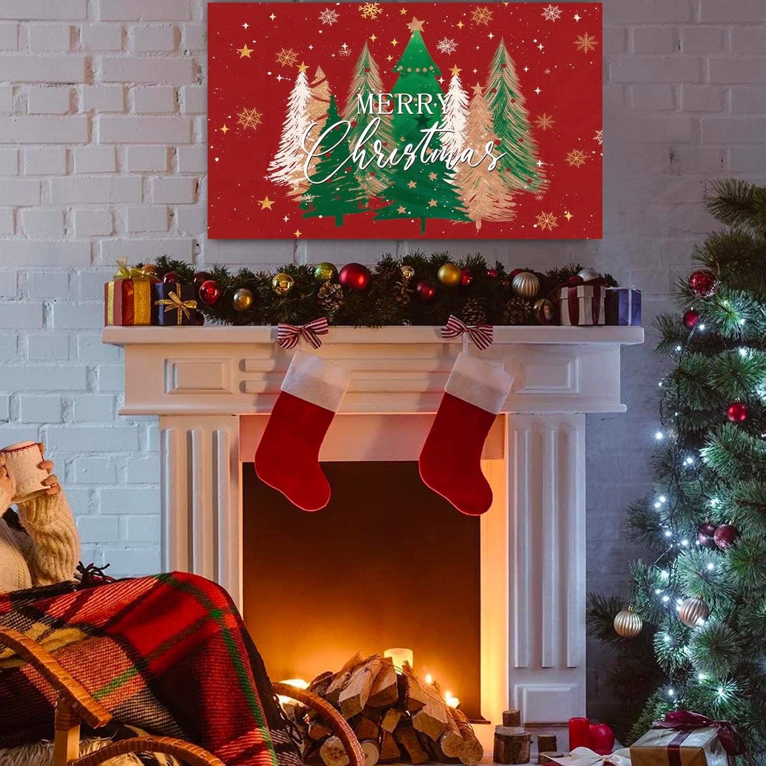 Merry Christmas Tree Flags 3x5 Outdoor Double Sided- Xmas Pine Flag 3 Ply Heavy Duty with 2 Brass Grommets for Holiday Outside Outdoor - Image 6