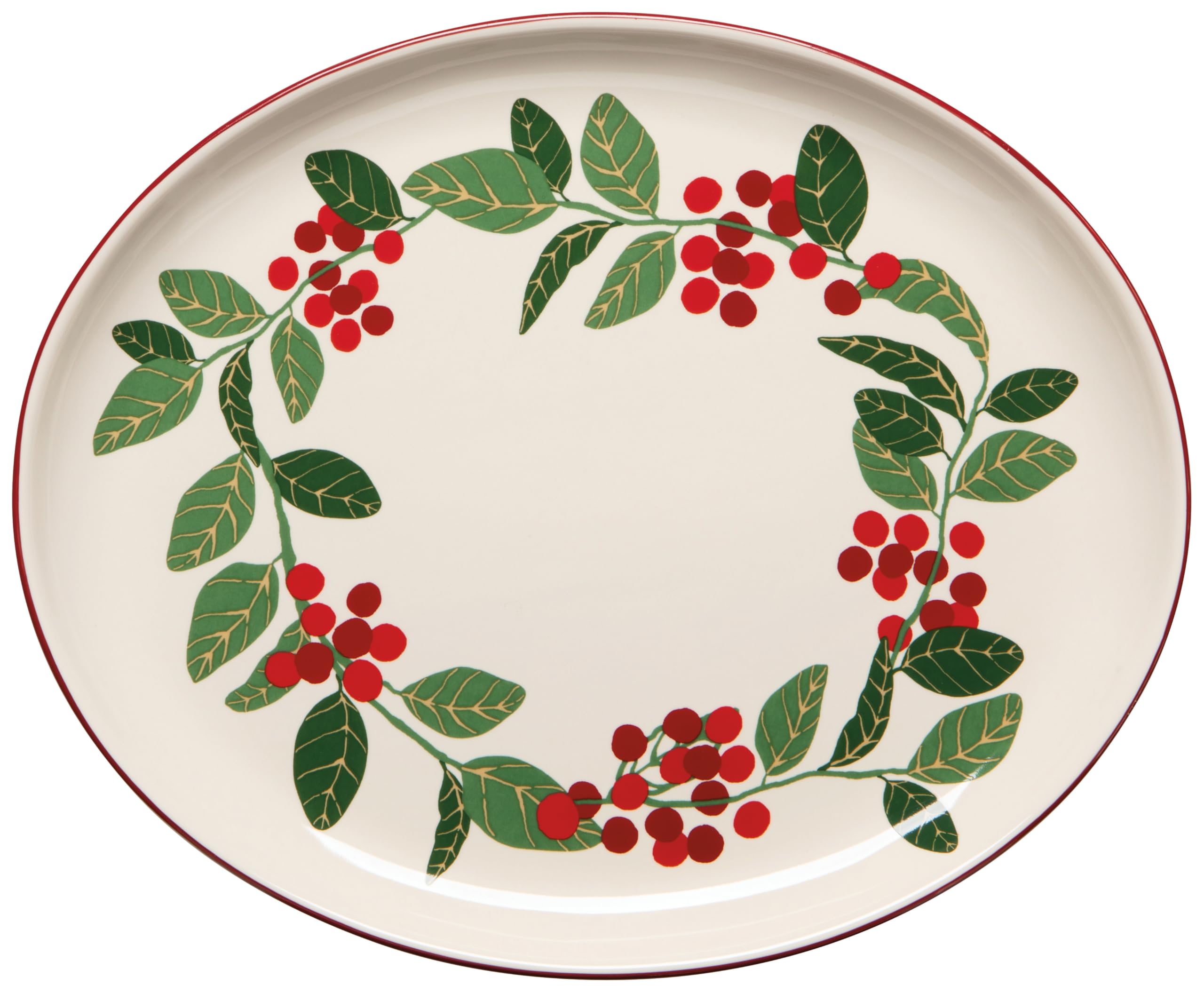 Now Designs Merry Berry Stoneware Shaped Dish 7.5 x 9in