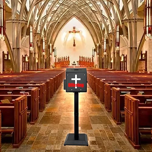 Miniatura 9 de Caja de sugerencias con soporte, caja de presentación de pie, con cerradura de combinación, caja de seguridad para votar, caridad, donación,