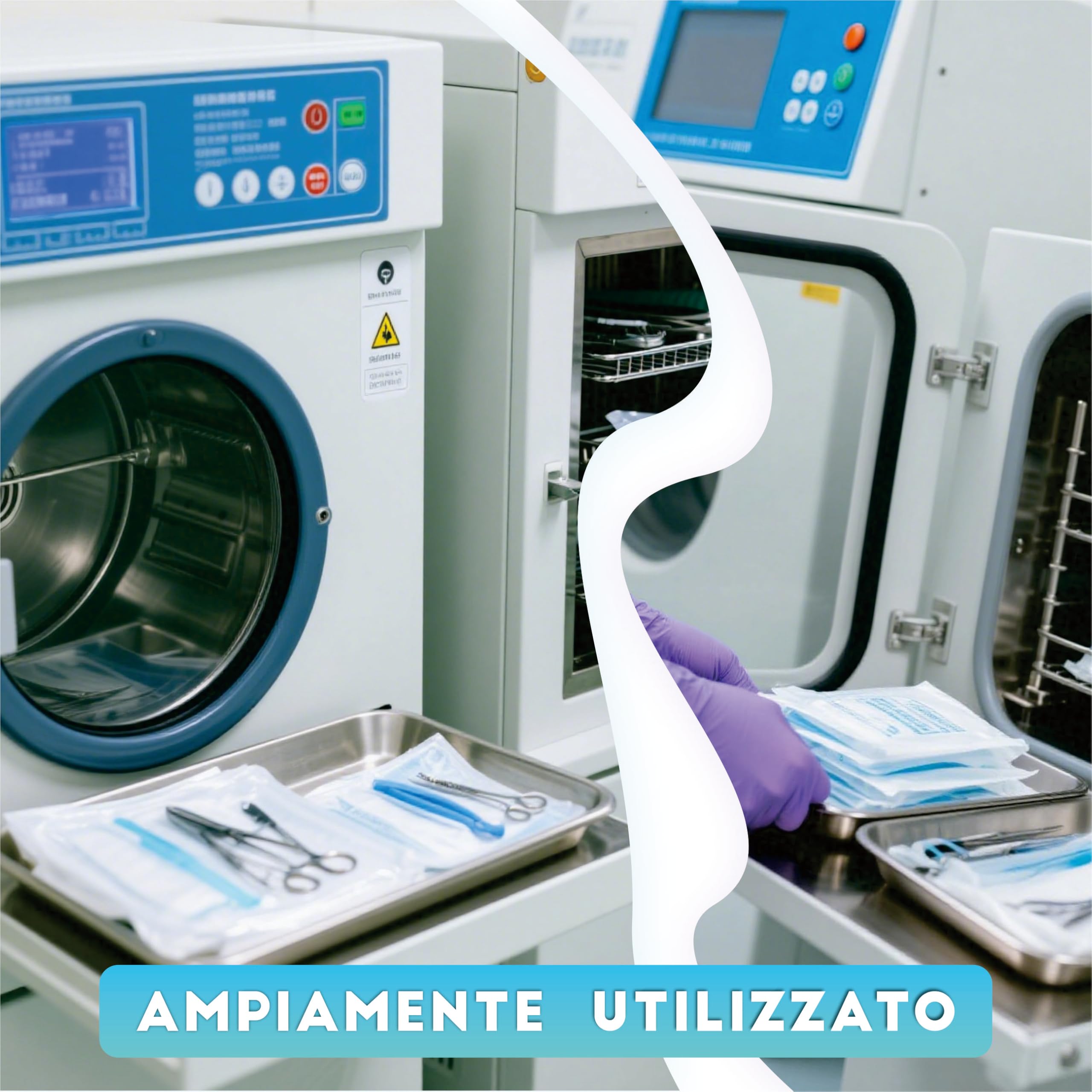 200 sacchetti Buste Autosigillanti Per Sterilizzazione, 90 * 260 mm Buste Sterilizzazione Estetista,Sacchetti Per Sterilizzazione A Vapore Ad Alta Pressione Per Strumenti Di Pulizia