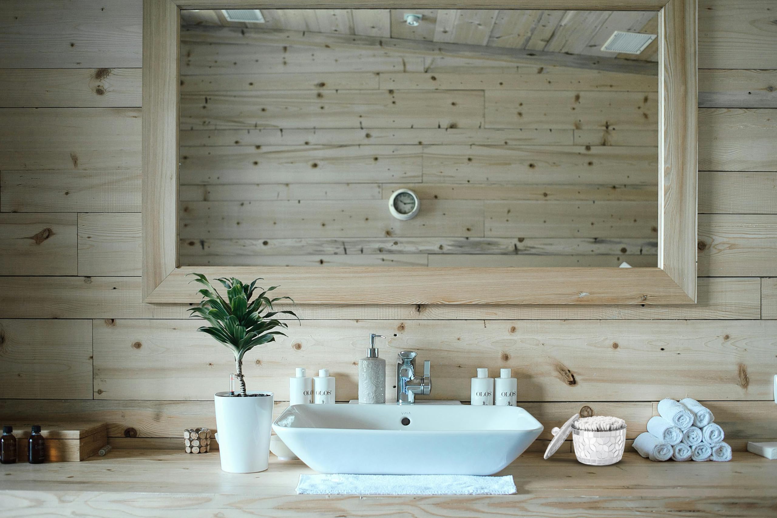 Soporte para cuarto de baño, organizador de almacenamiento para encimera, frasco, dispensador de vidrio de mosaico con tapa, para hisopos de algodón, sales de baño, banda para el pelo, bolas