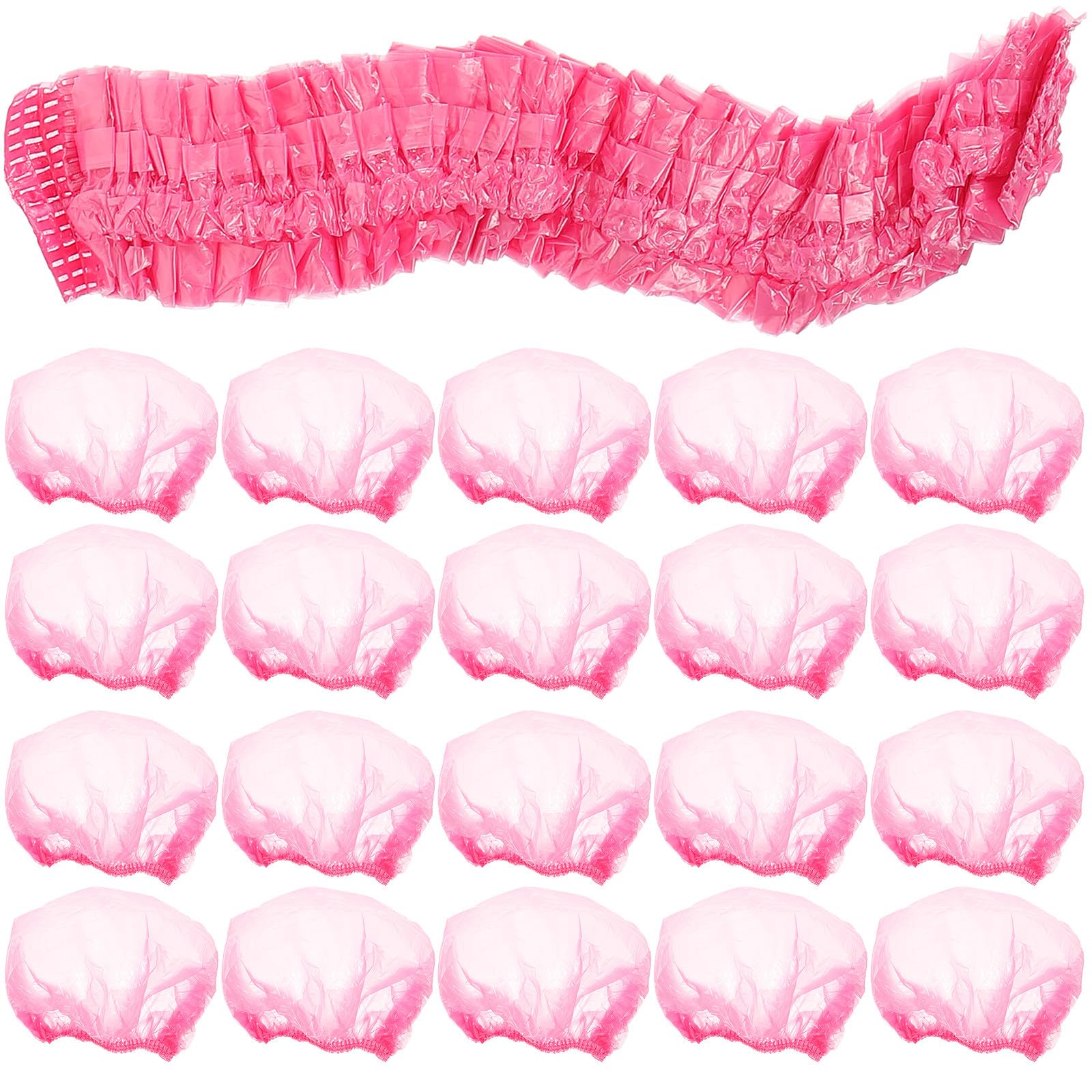 Große Einweg Duschhaube für Damen, Elastisch, Rosa, 500 Stück