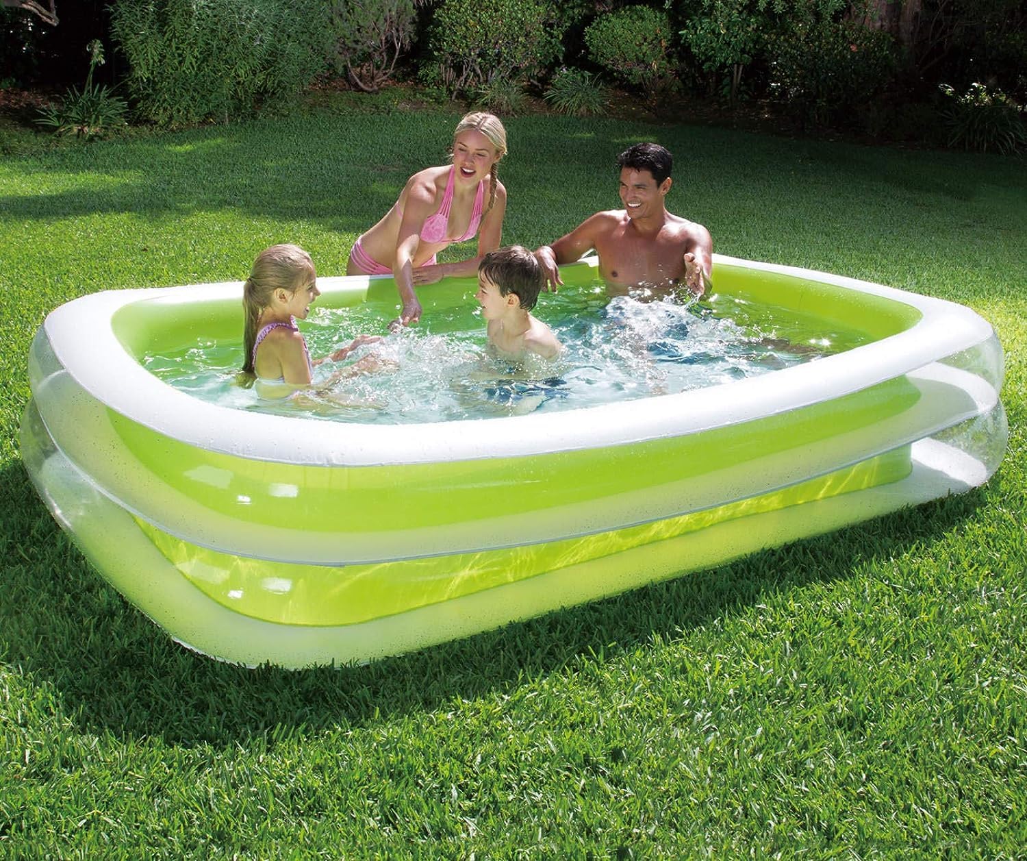 Summer Waves Piscine gonflable familiale rectangulaire, 2,62 m x 1,75 m x 46 cm