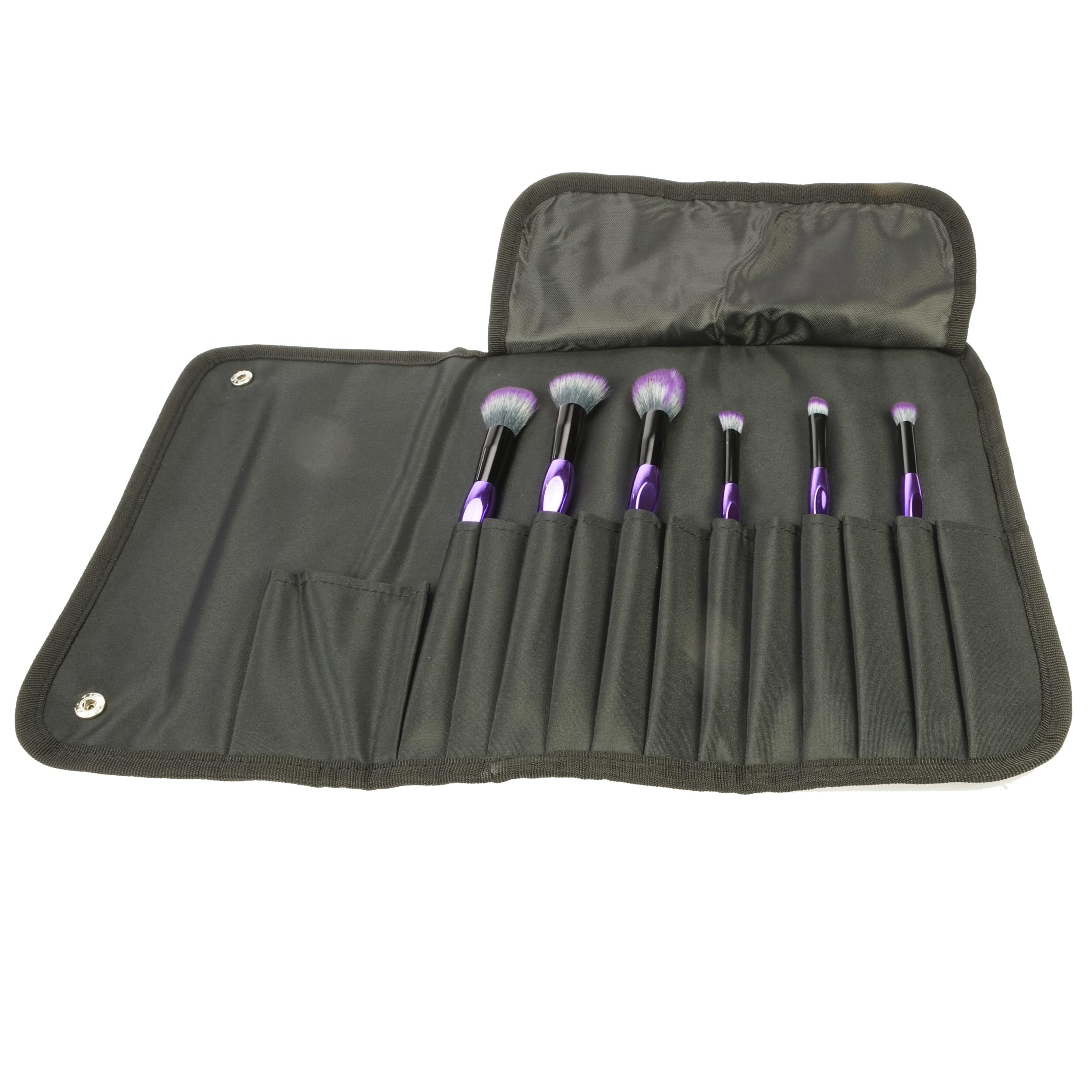 Fantasia Make Up Brush Set, 6 Pieces, Synthetic Hair, Professional Makeup Brush Set, High Quality Makeup Brush Set - Purple in Zip Bag - Image 2