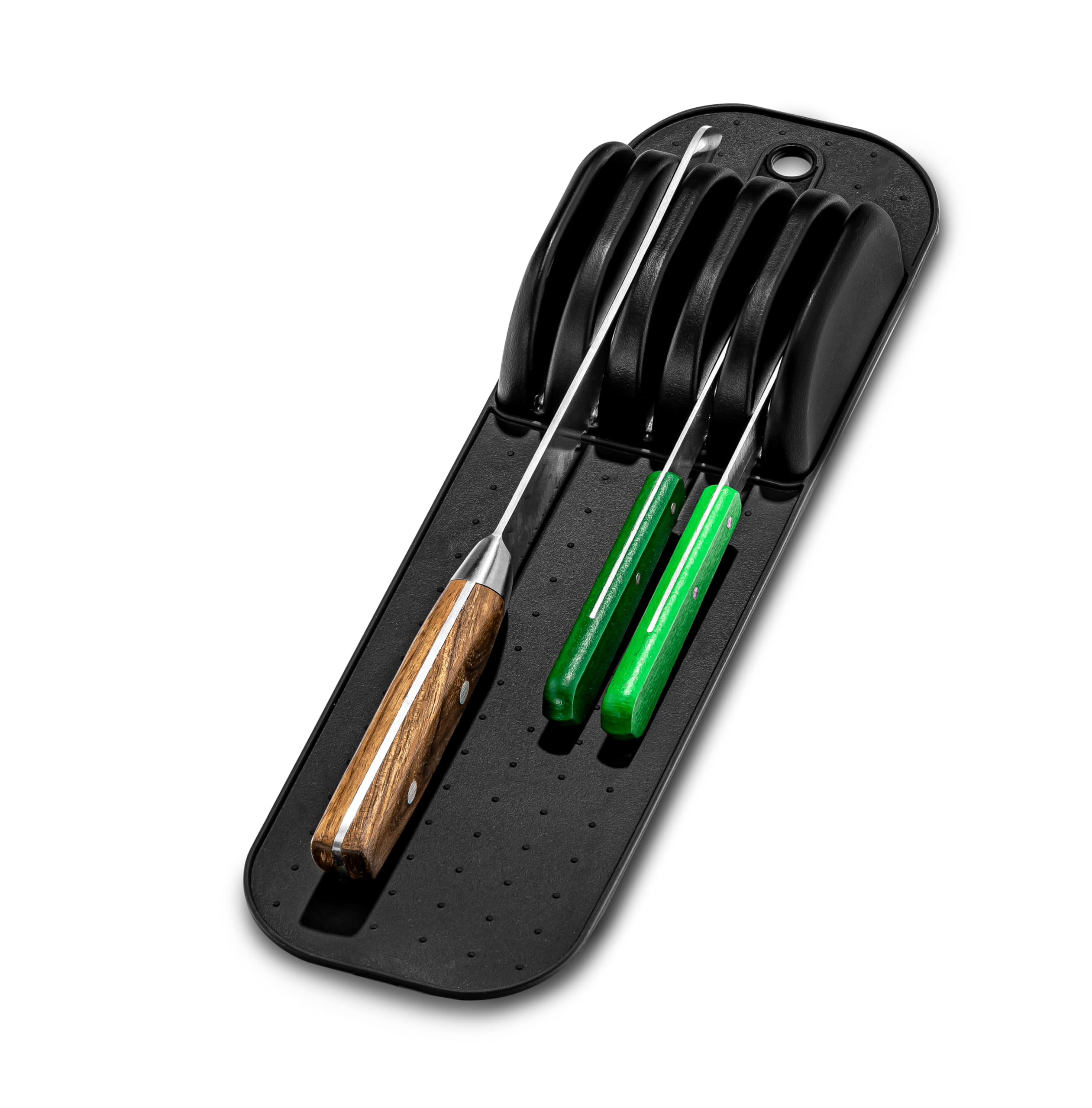 madesmart Premium Antimicrobial Classic Small In-Drawer Knife Mat, Soft-Grip, Non-Slip Drawer Organizer, Long-Lasting Home Organization, EPA Certified, Carbon