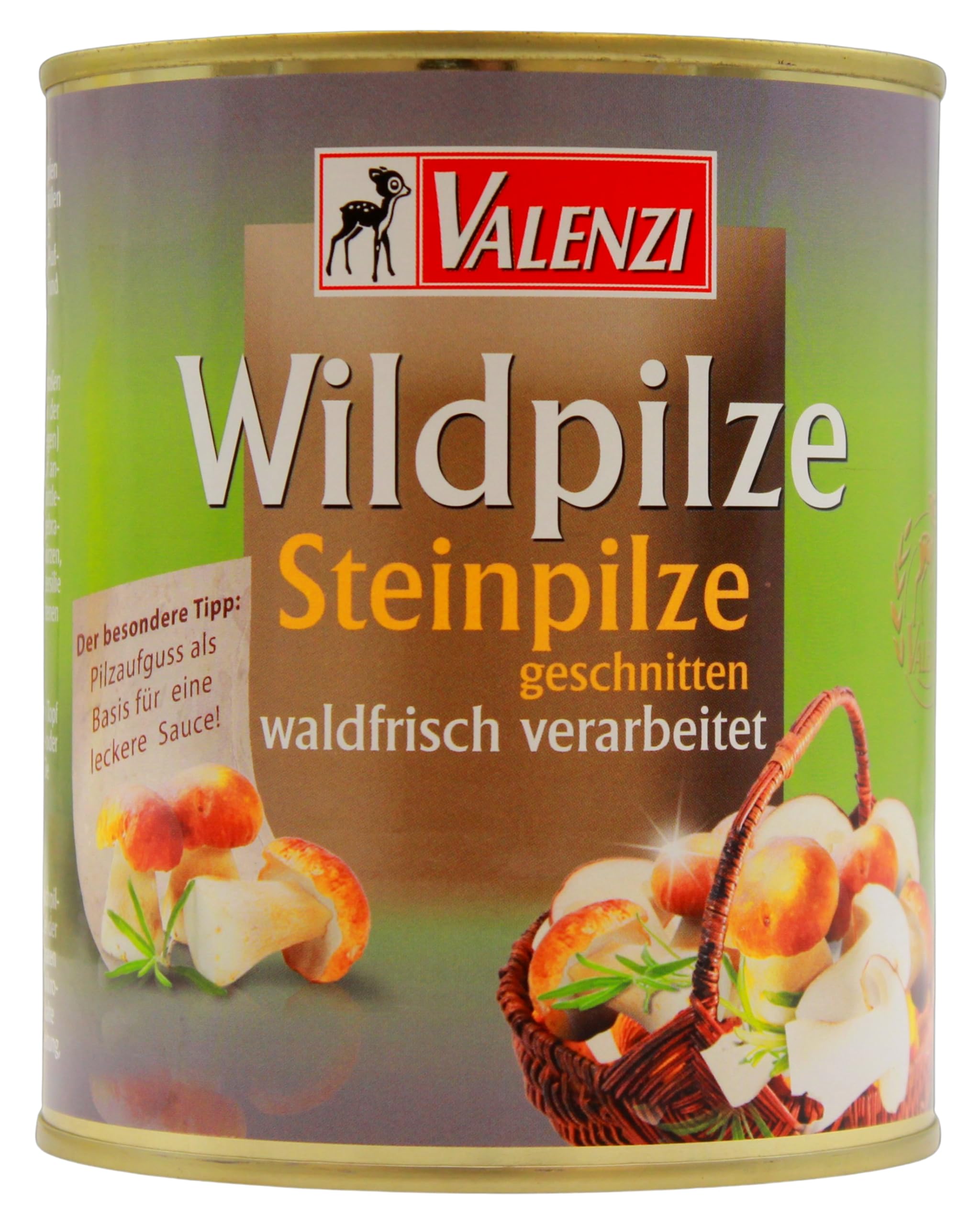 Valenzi Wildpilze Steinpilze geschnitten, 6er Pack (6 x 455g)
