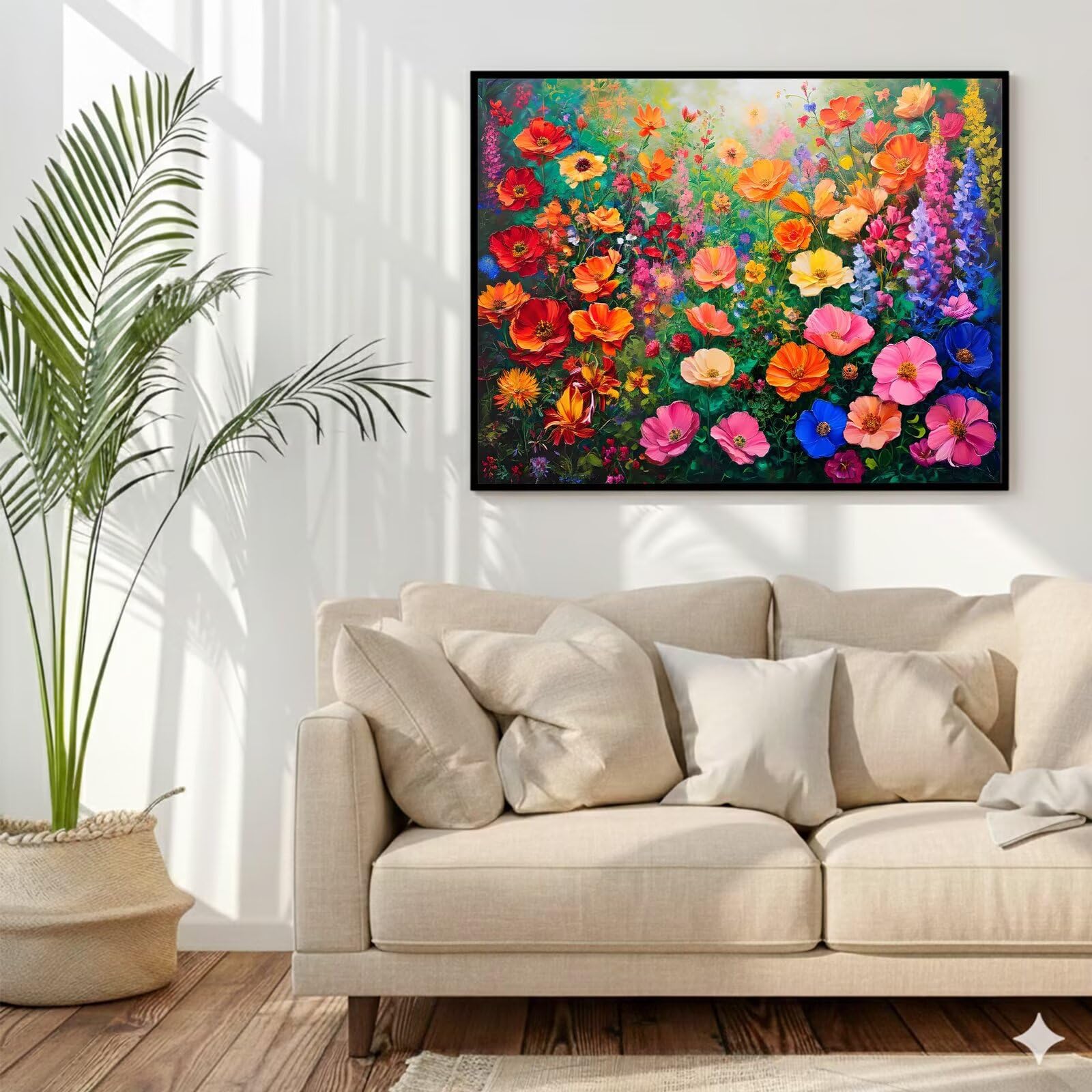 Dipingere con i Numeri Adulti Colorato, Kit di Pittura a Olio su Tela DIY con Pennelli Pittura a Pigmento Acrilico, Paint by Numbers Pianta Disegno, Regalo Creativo 70x100cm (Senza Cornice)-#379k