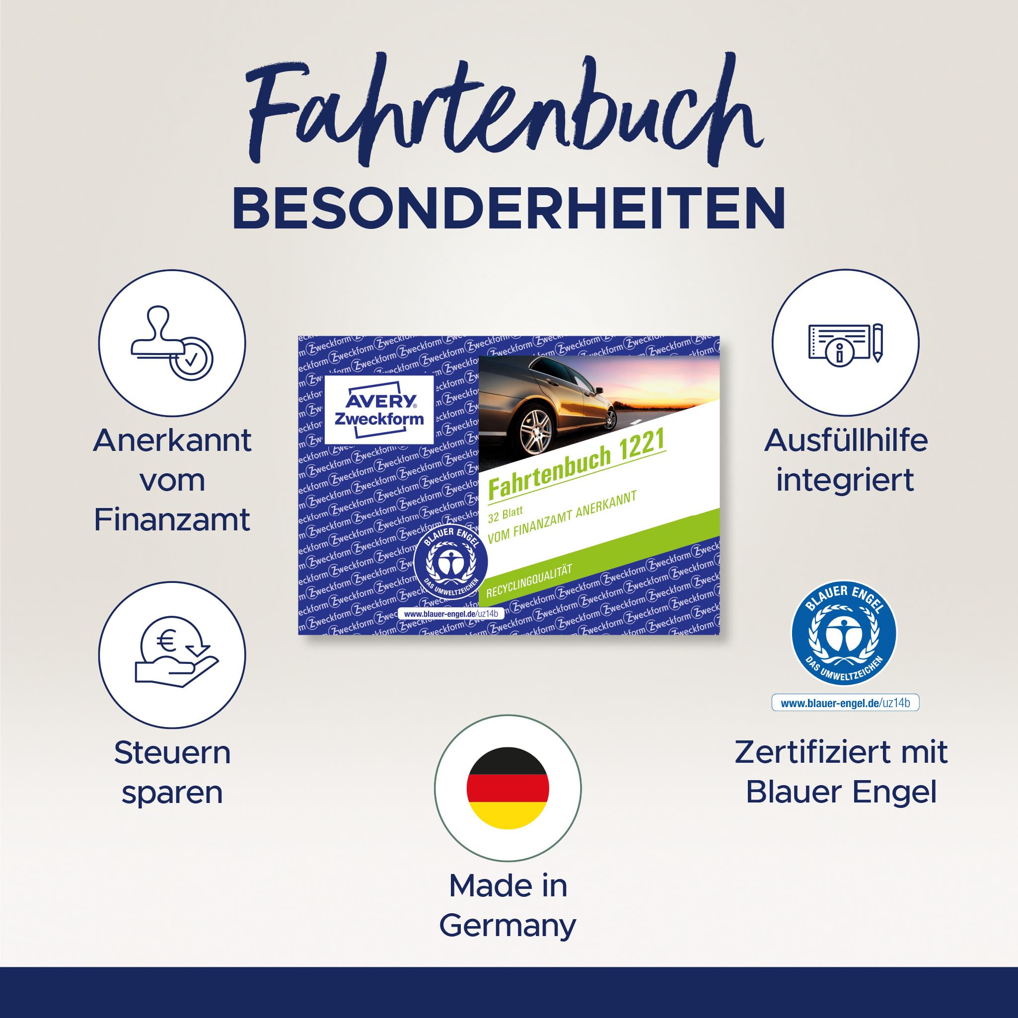 AVERY Zweckform 1221 Recycling Logbook (for Cars recognised by The Tax Office, A6 Landscape, 32 Pages, 310 Journeys - Image 2