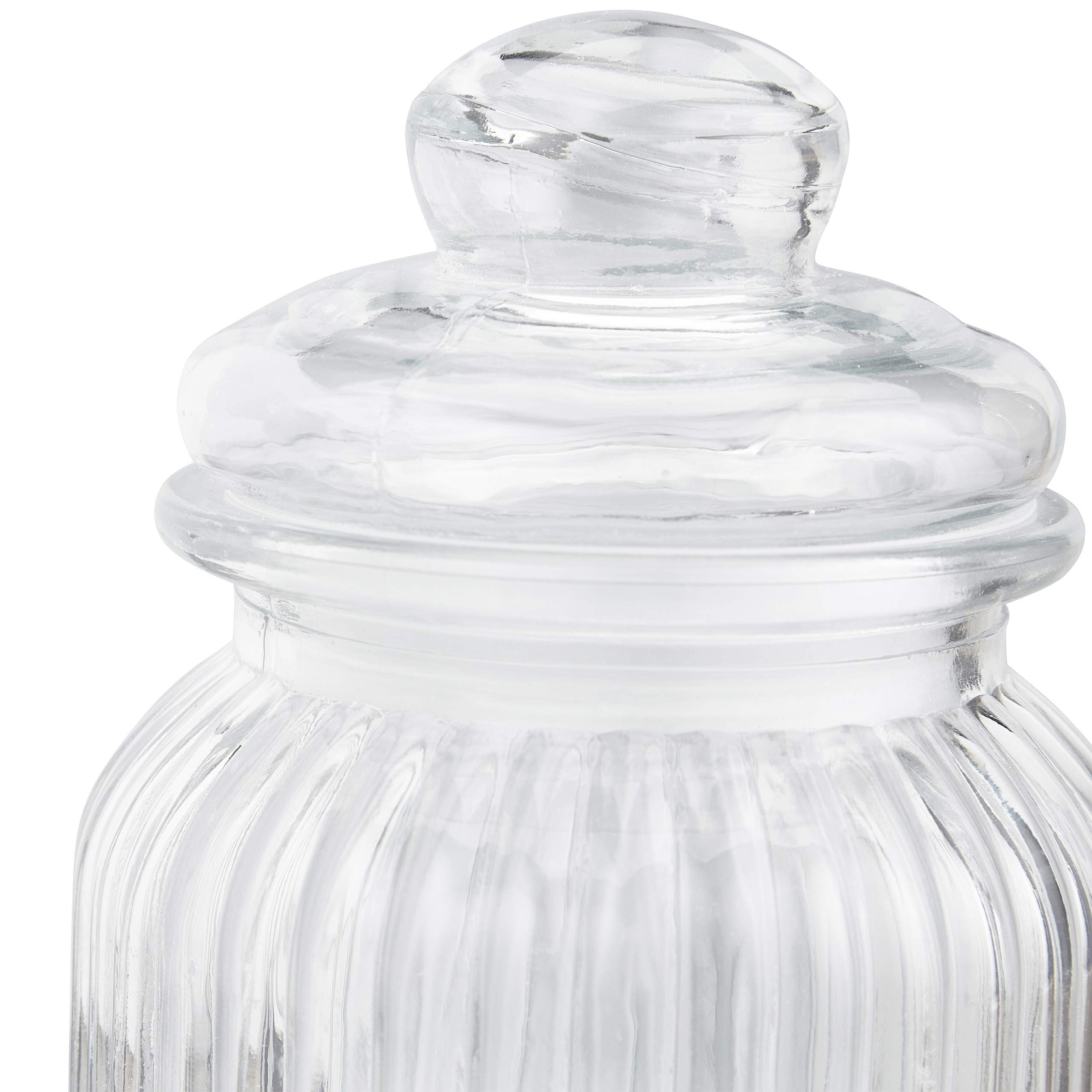 Relaxdays lot de 6 bocaux en verre, 1000ml, couvercle, pour aliments dans la cuisine, candy bar, hermétique, transparent