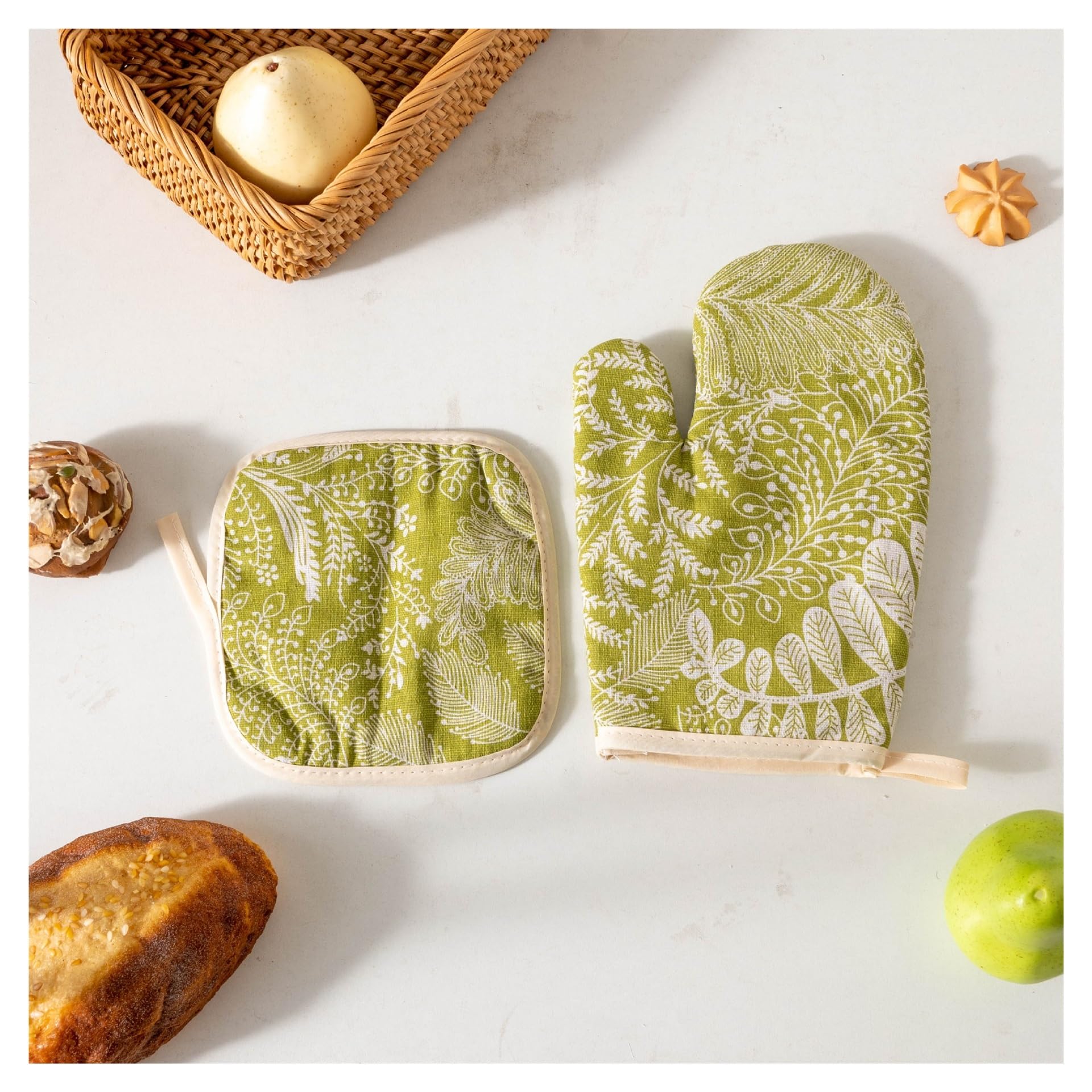1 Paire De Gants Isolants en Coton Épais pour Cuisine