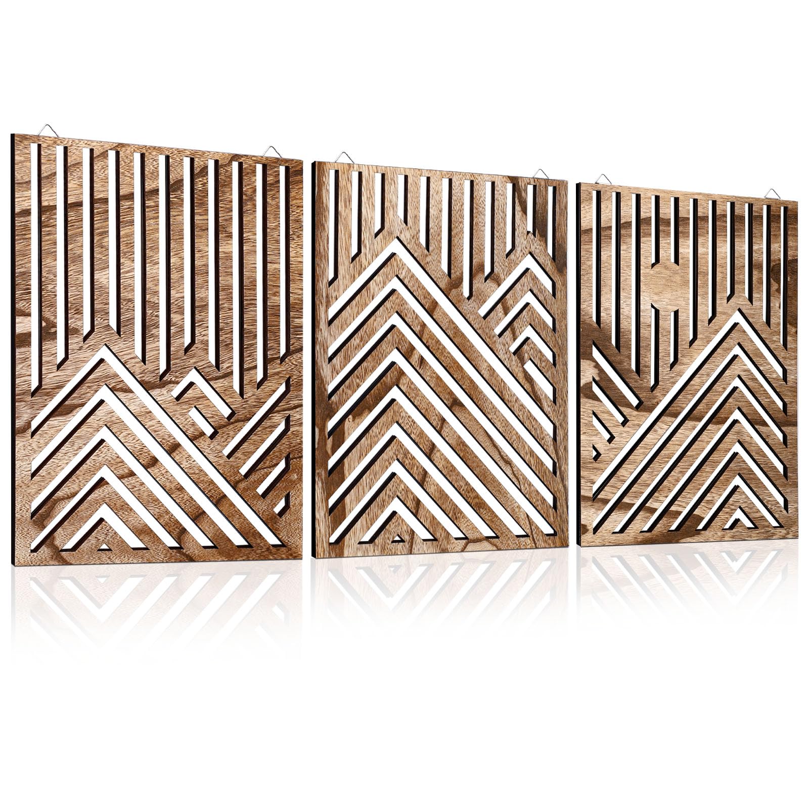 3pcs Wooden Wall Art, Mountains Decor Single Line Minimalist Decor Mountain Wall Art