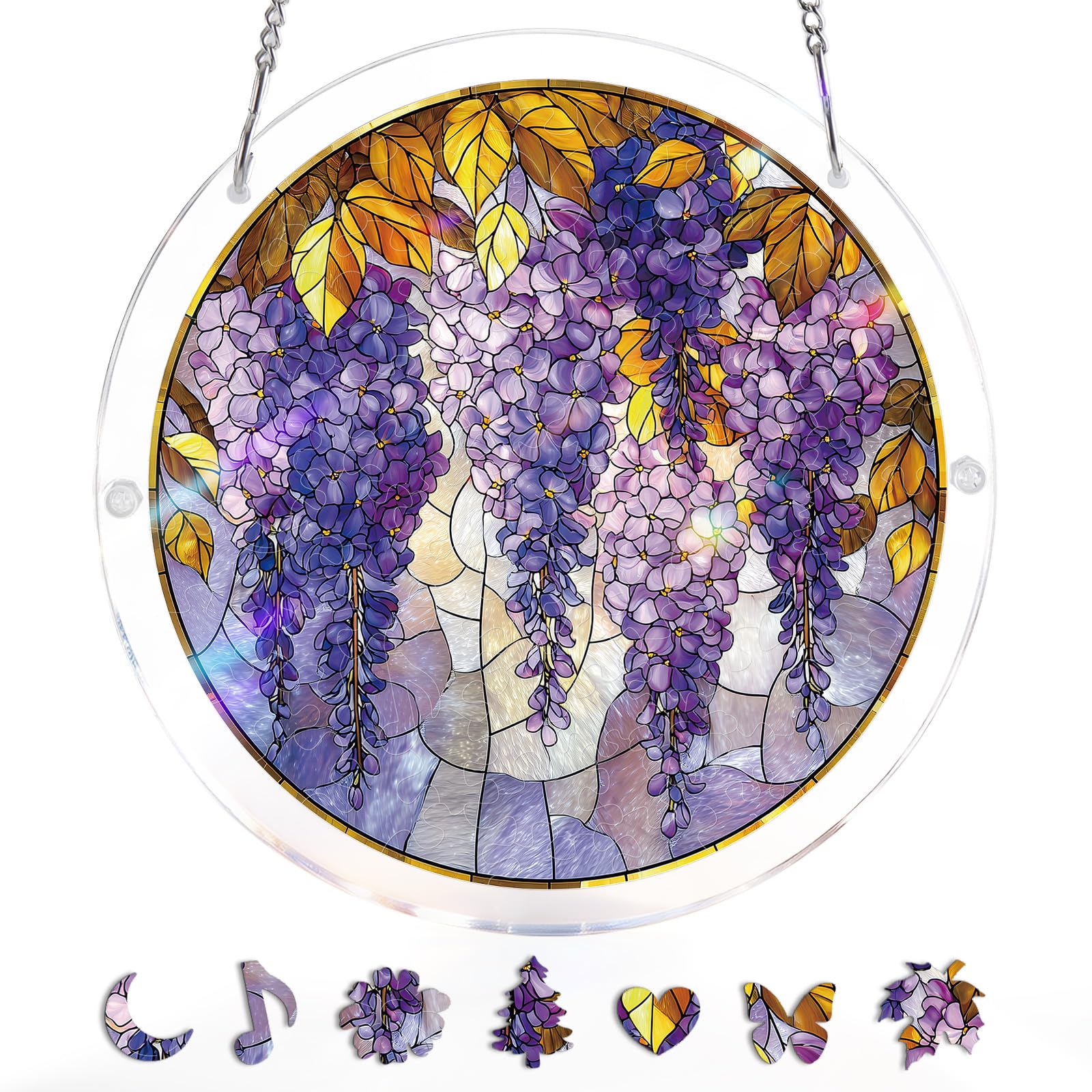 Acrylic Puzzle Window Hanging, Colorful Starry Moon Cat Sun Catchers Panel SunCatchers 83 Pieces Puzzles Decor for Birthday Women, Men, Wife, Aunt, and Mom 7.36 in — view 19