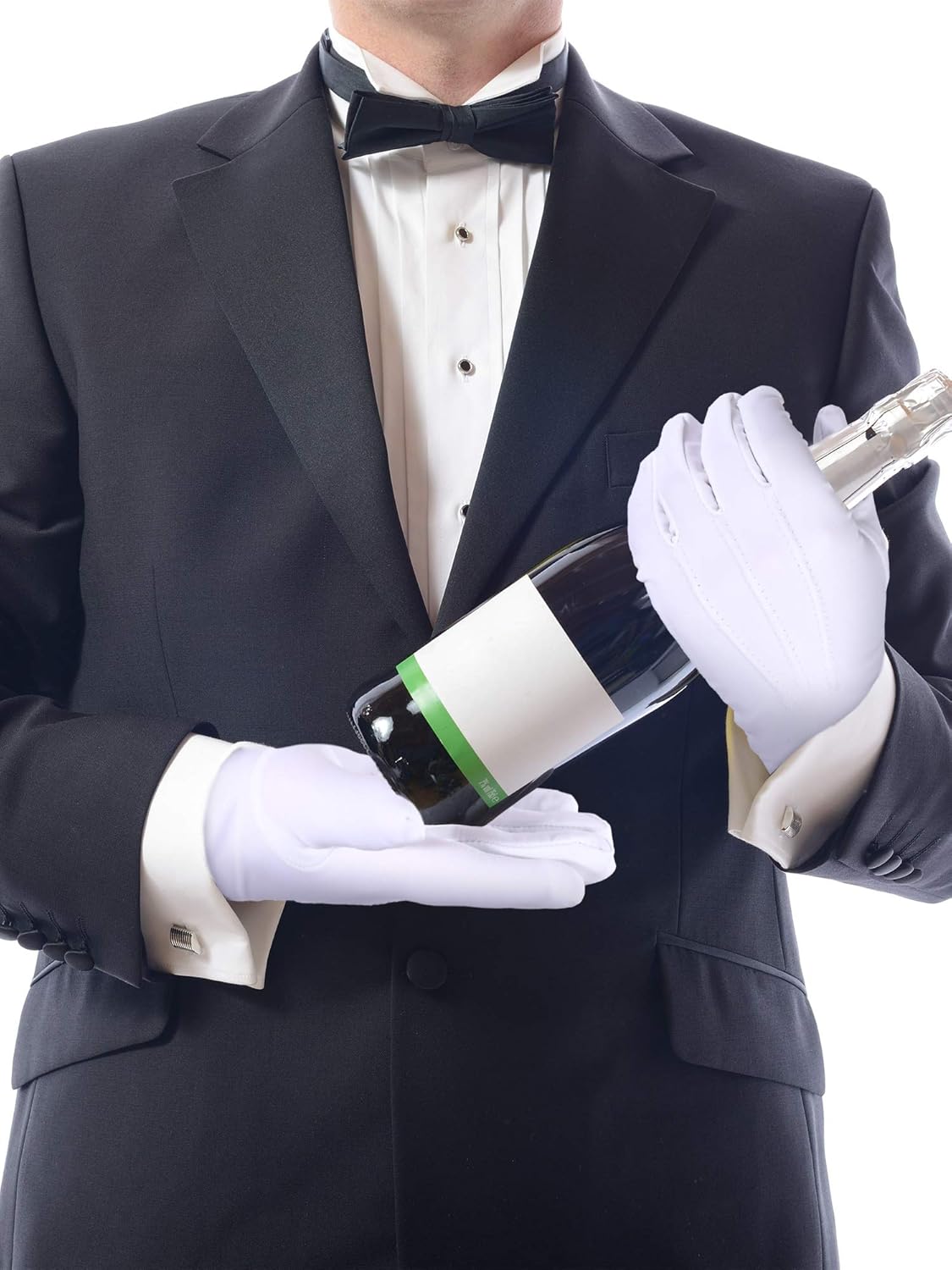 SATINIOR 6 Pairs White Gloves Men Pallbearer Funeral Masonic Parade Mittens Dress Nylon Uniform Cosplay Costume White Gloves for Formal Tuxedo Guard Party Supplies - Image 4