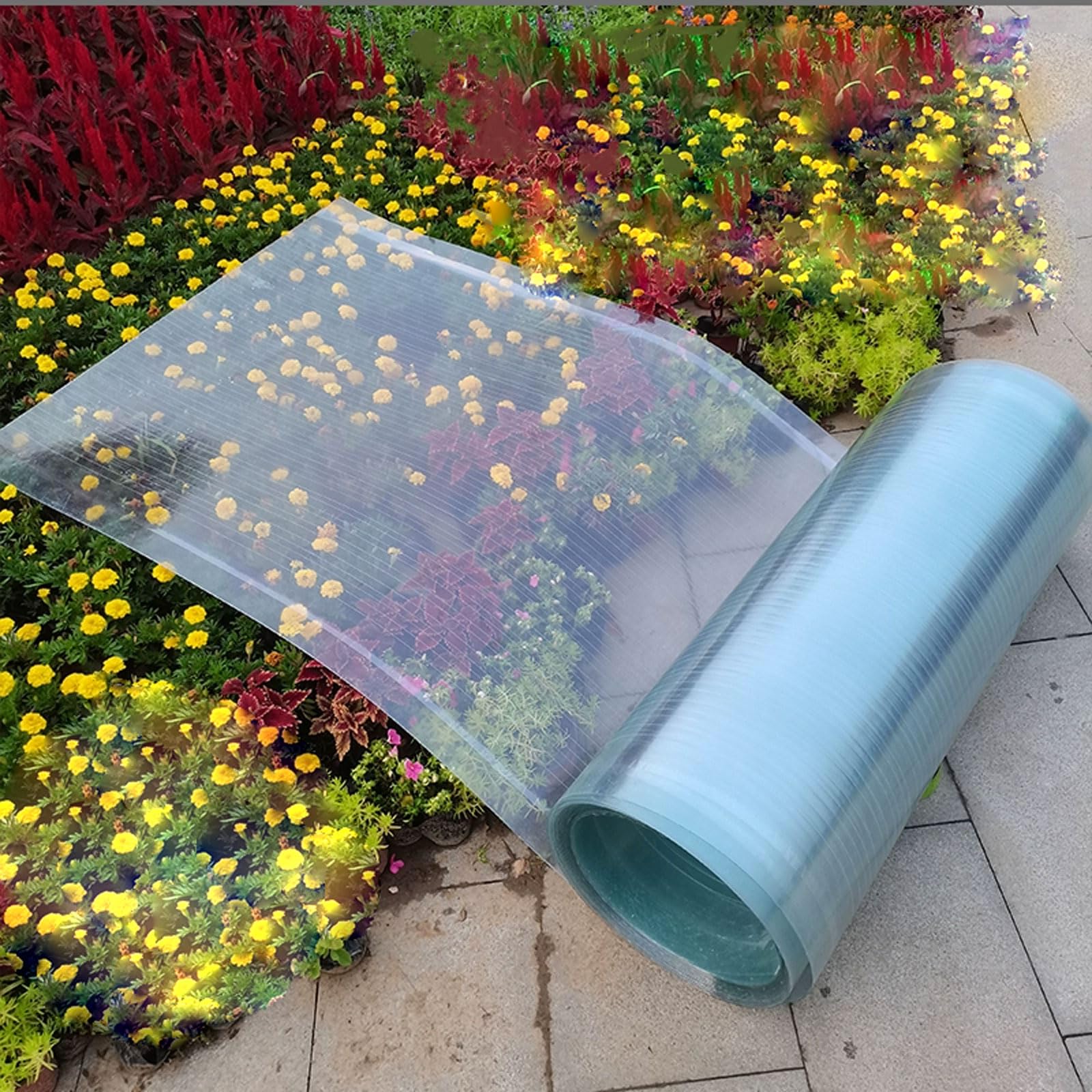 0.8MM Clear Polycarbonate Sheets Plastic Roofing Sheets, Canopy Cold Frame Cover Replacement, Durable Fiberglass Greenhouse Panel with Protective Coating,4x 26.2ft