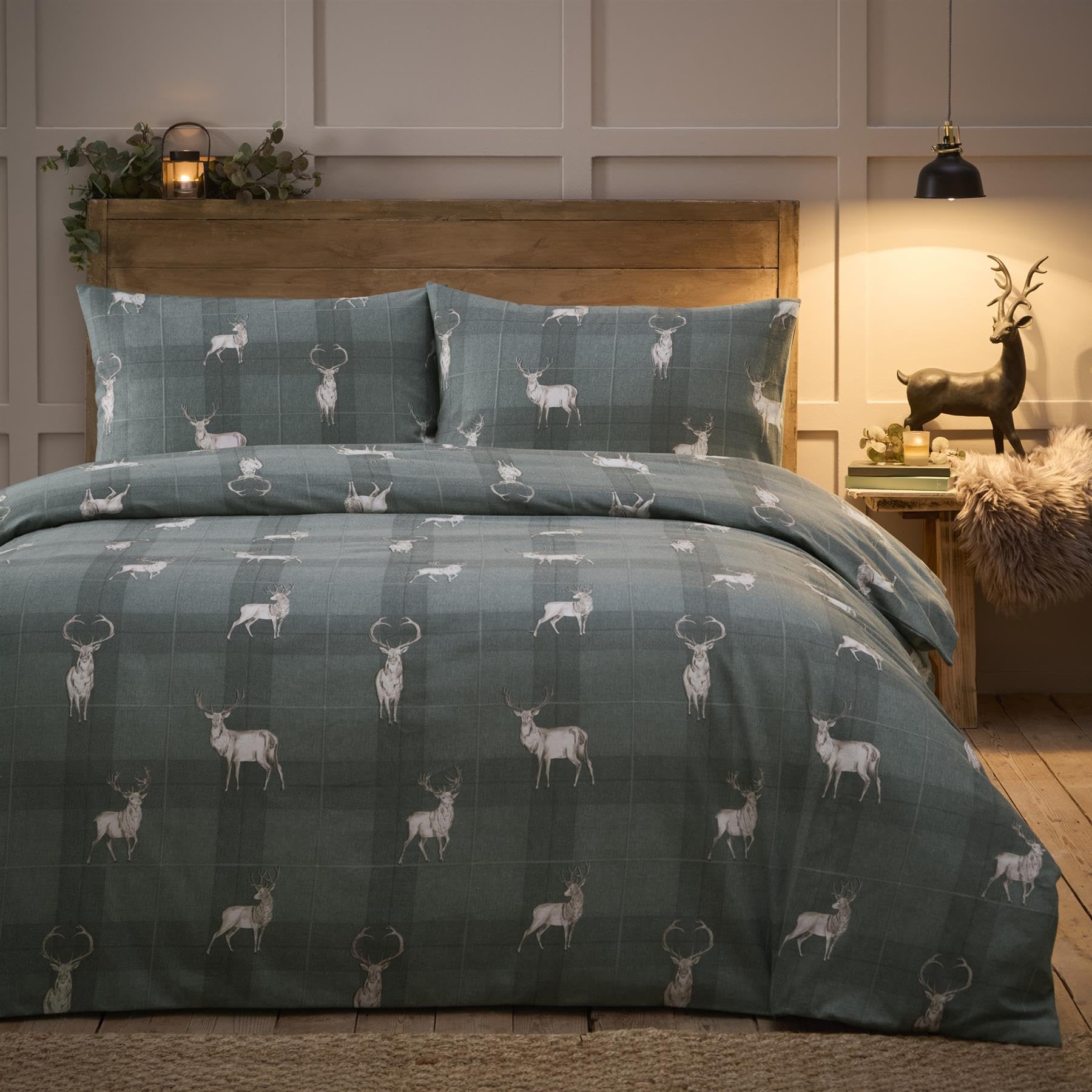 Charlotte Thomas Duvet Cover Set Christmas Bedding Checked Stag