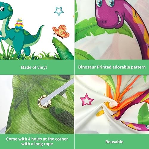 Miniatura 3 de Telón de fondo de dinosaurio para niños, decoración de fiesta temática de dinosaurios, escalas, fotografía, estudio fotográfico, cabina de cartel