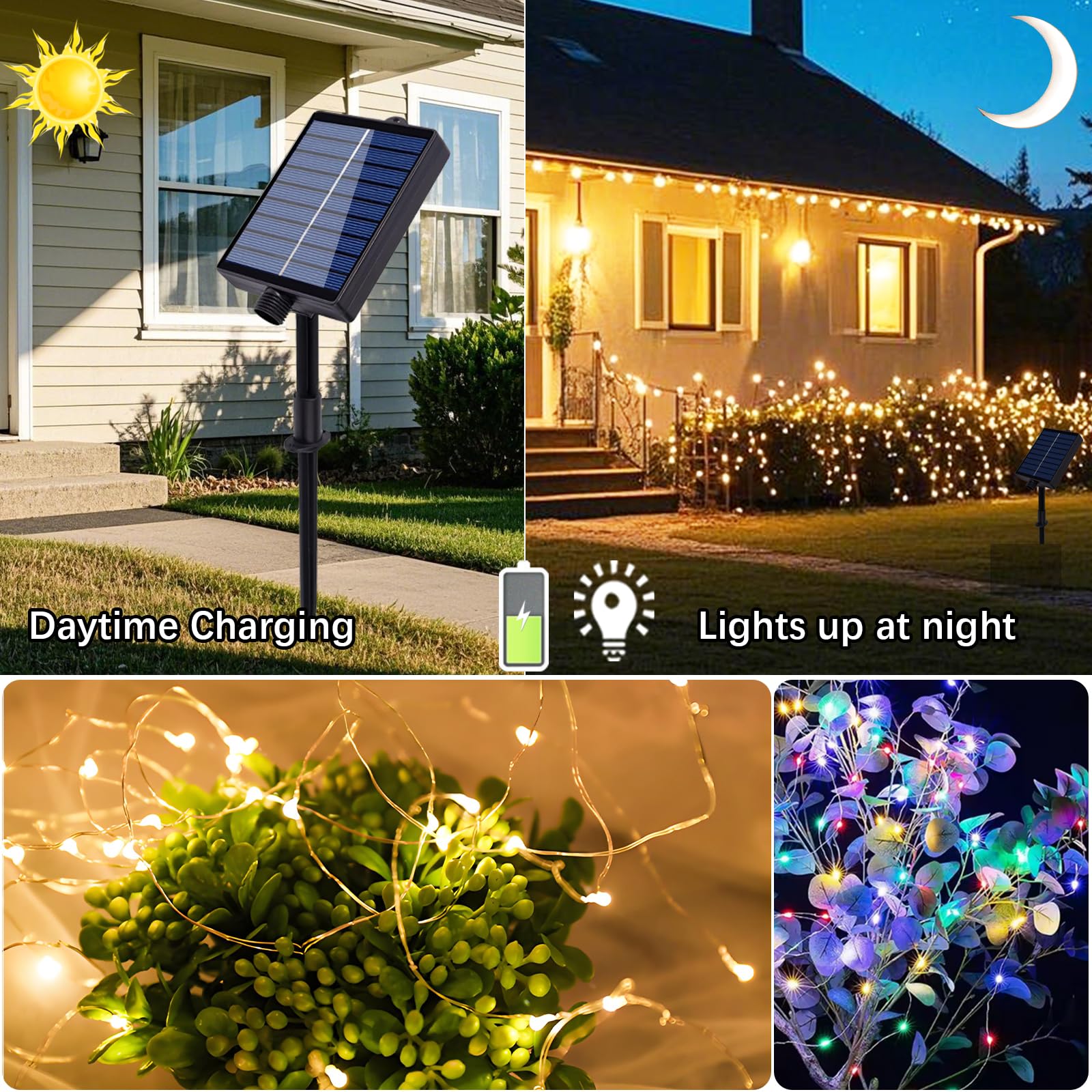 ACXIN Catena di luci solari per esterni, 30 m, 300 LED, 8 modalità, catena di luci solari IP44, impermeabile con telecomando, timer per giardino, feste, balcone
