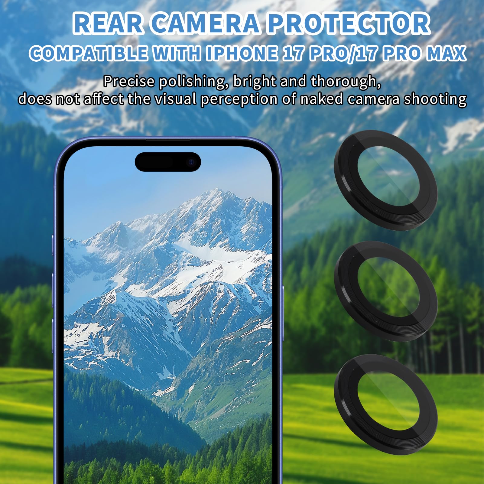 2 Stuks 9H Camerabeschermer Voor IPhone 17 Pro Max – Aluminiumlegering, Antireflectie, Luchtbelvrij, Krasbestendig En Compatibel Met Hoesjes