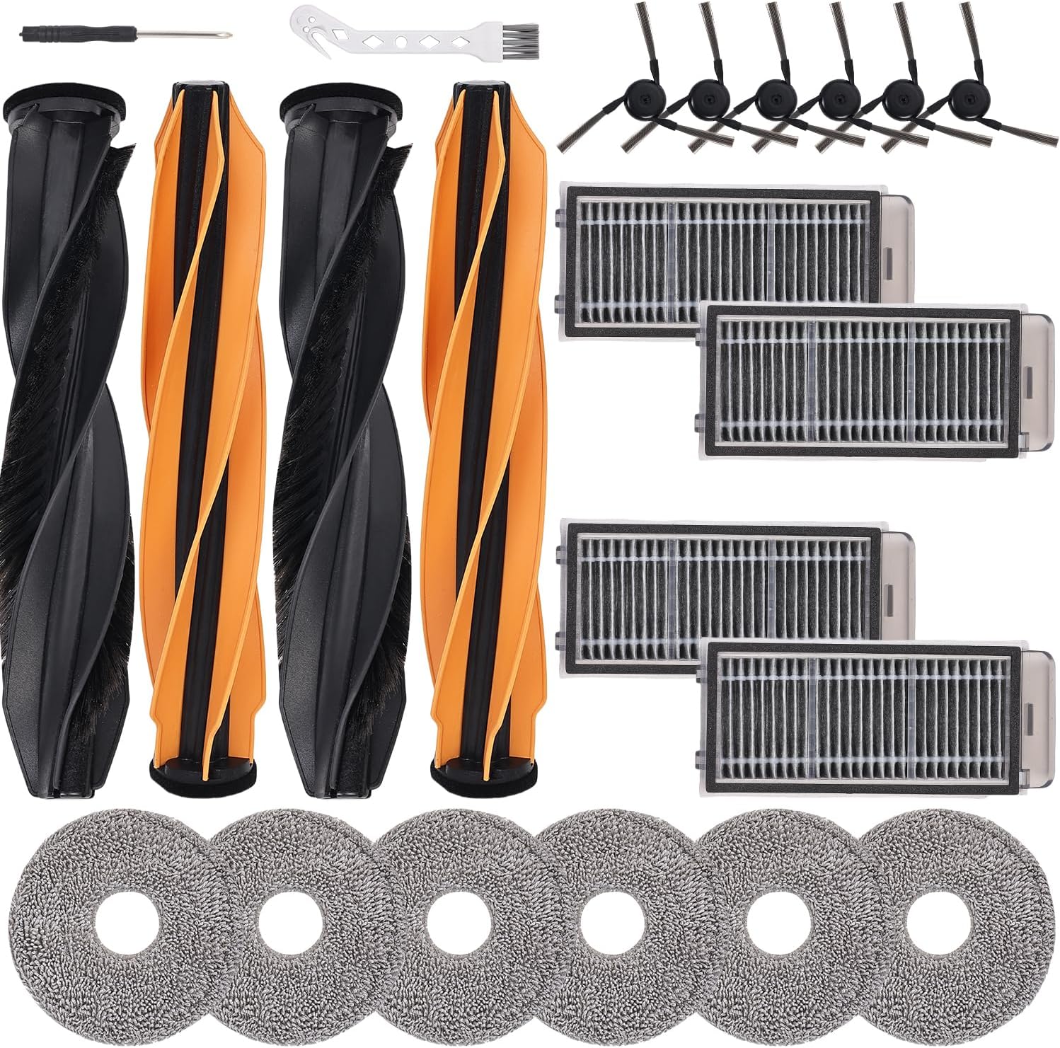 Product image of Zubehörset Ersatz für Dreame X50 Ultra Complete/L50 Pro Ultra/L40s Pro Ulta/X50 Master Saugroboter, Ersatzteile für Mova V50 Ultra mit 2 Doppel-Hauptbürsten, 4 Filter, 6 Wischpads, 6 Seitenbürsten