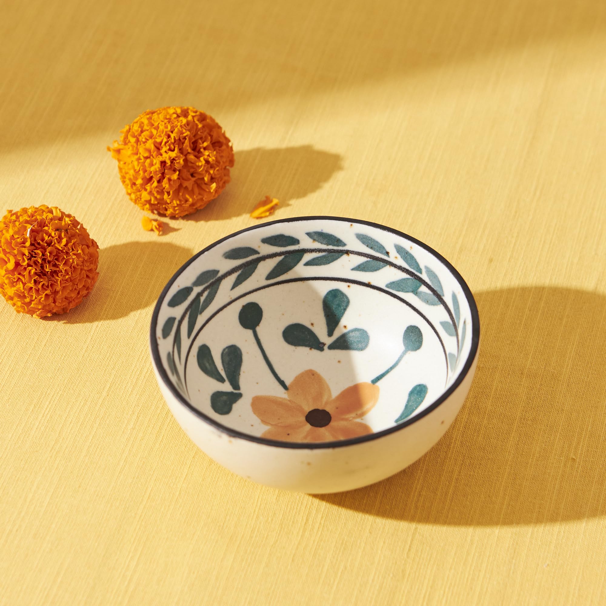 Marigold Lentil Bowl | Handpainted Stoneware