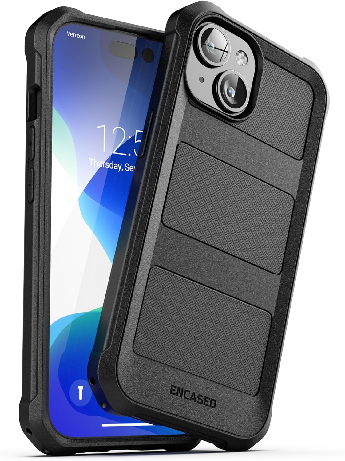Encased Rugged Belt Case, Designed for iPhone 15 (2023) Ultra Protective Falcon Armor with Phone Holster Clip (Black) Compatible with MagSafe - Image 8