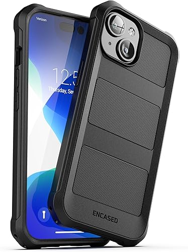 Miniatura 9 de Encased Funda para cinturón 2 en 1 con funda resistente para iPhone 15 Plus, clip de funda de nailon balístico con funda protectora para teléfono