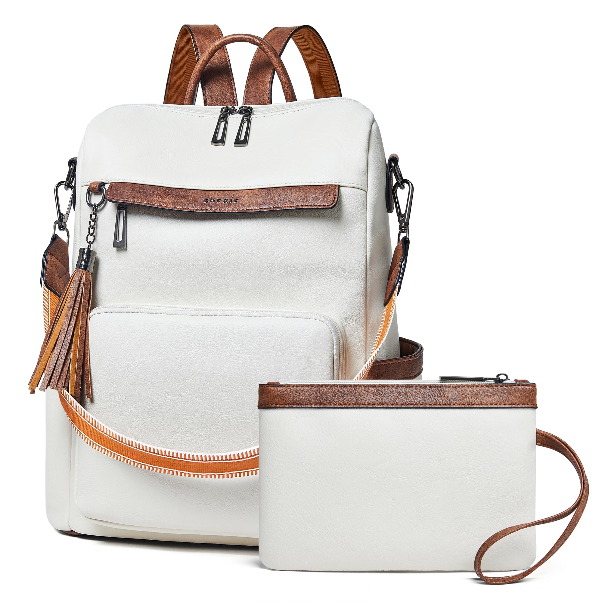 Shrrie rucksack damen elegant geeignet für 15,6Zoll-Notebooks Langlebig wasserdicht Damen aus Leder mit Laptopfach,Reiserucksack Lederrucksack Schulrucksack mit Geldbörse Wasserdicht Arbeit Business