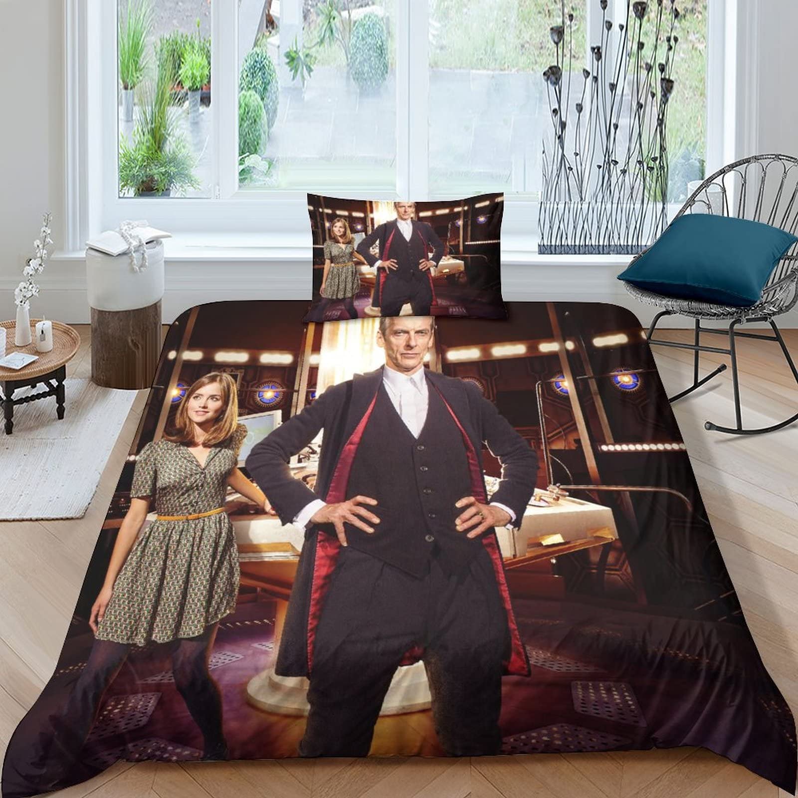 Thirteenth Doctor Printed Duvet Cover Single Bed And 2 Pillowcase Bed Set The Doctor Ultra Soft Hypoallergenic Microfiber Bedding with Zipper Closure Single（135x200cm）