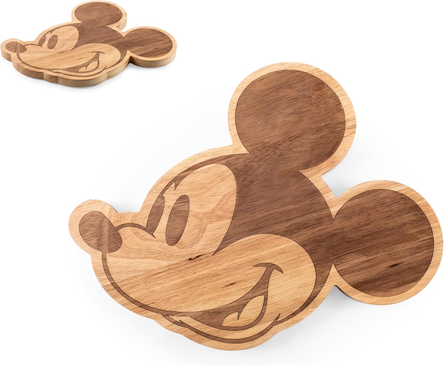 TOSCANA - a Picnic Time brand - Disney Mickey Mouse Disney Classics Mickey Mouse Cutting Board - Wood Cheese Board - Charcuterie Board 14" x 11" Natural
