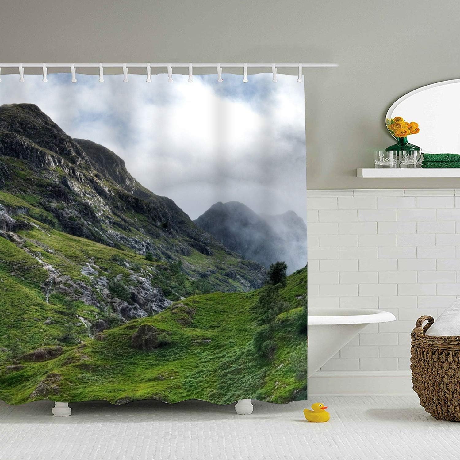 fffvv Scotlands Shower Curtain - Machine Washable - Shower Hooks are Included