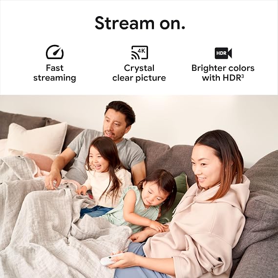 Chromecast with Google TV (4K)- Streaming Stick Entertainment on Your TV with Voice Search - Watch Movies, Shows, and Live TV in 4K HDR - Sky Blue with Accessories