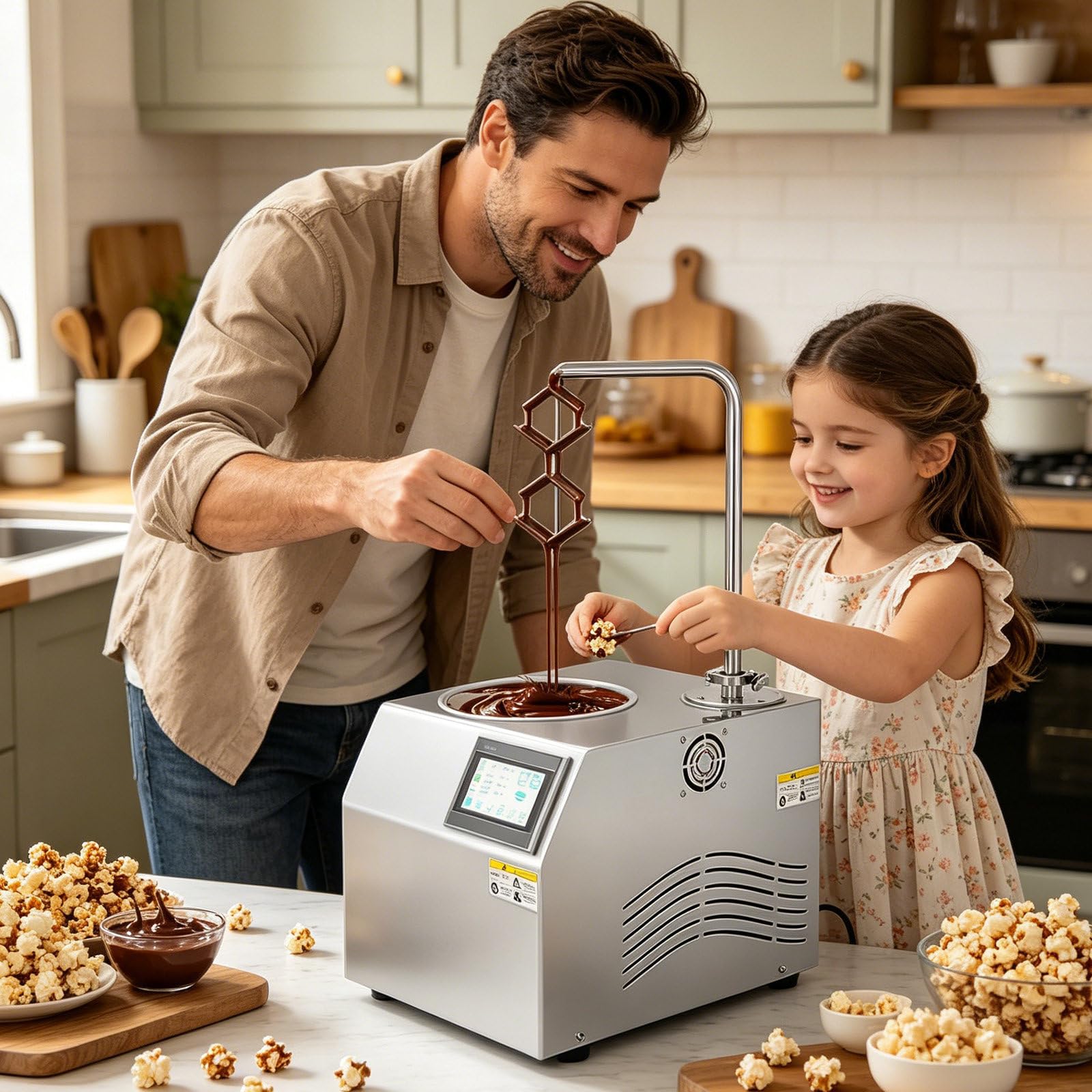 SOTIKARERY Chocolate Tempering Machine 5.5L,Commercial Chocolate Melting Pot Electric with Multi-Layer Fountain Design, Independent Temperature Zones, Quick Clean, for Wedding, Party, Buffet