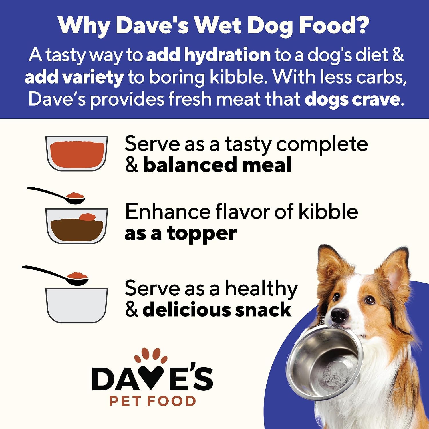 Dave's Pet Food Wet Dog Food & Topper (Chicken & Beef), Made in USA Naturally Healthy Canned with Added Vitamins & Minerals, Gluten Free, 13.2 oz (12 Pack)