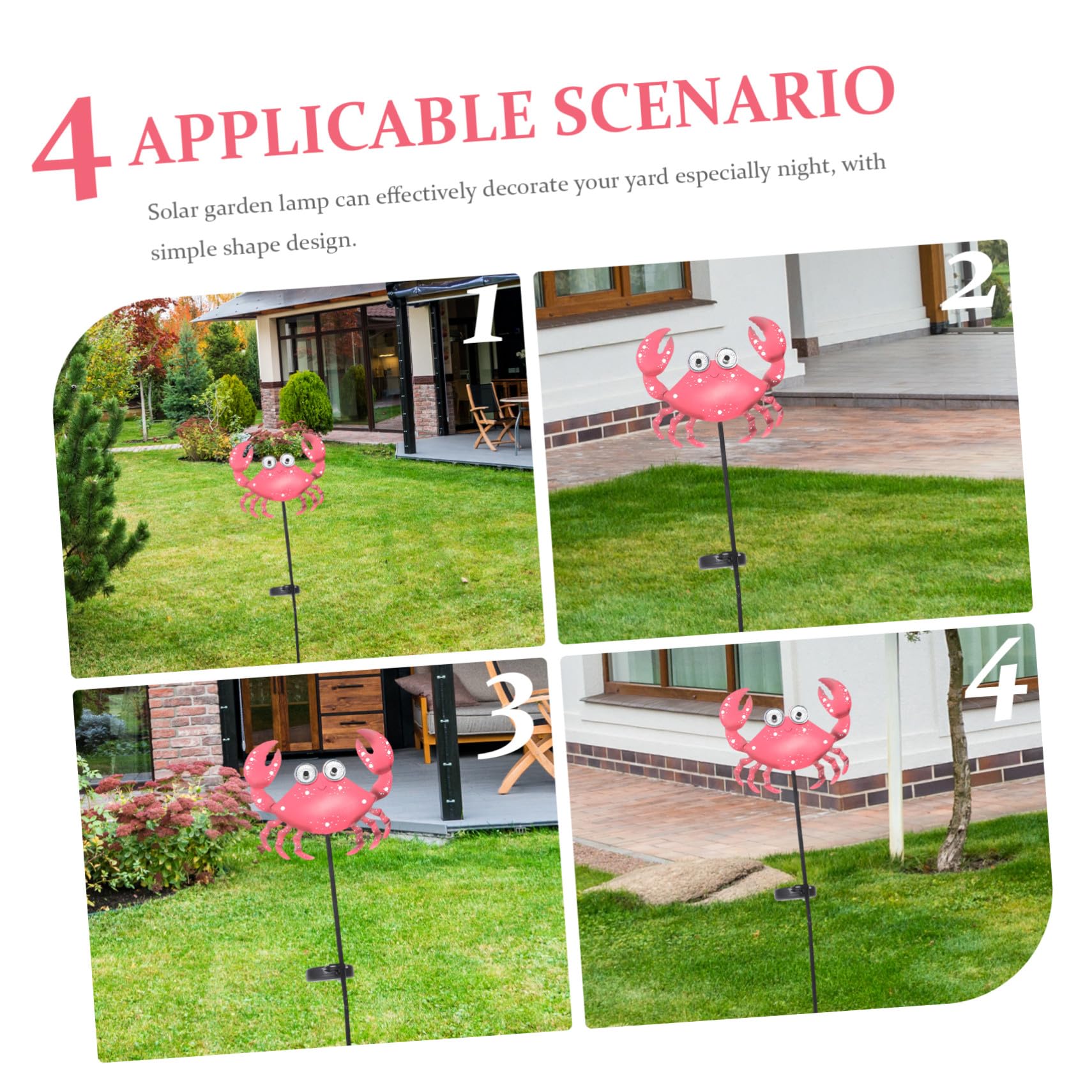 Lampada da Giardino Solare Forma di Granchio LED Energia Solare per Esterni Risparmio Energetico Facile Installazione Decorazione Creativa per Patio e Prato