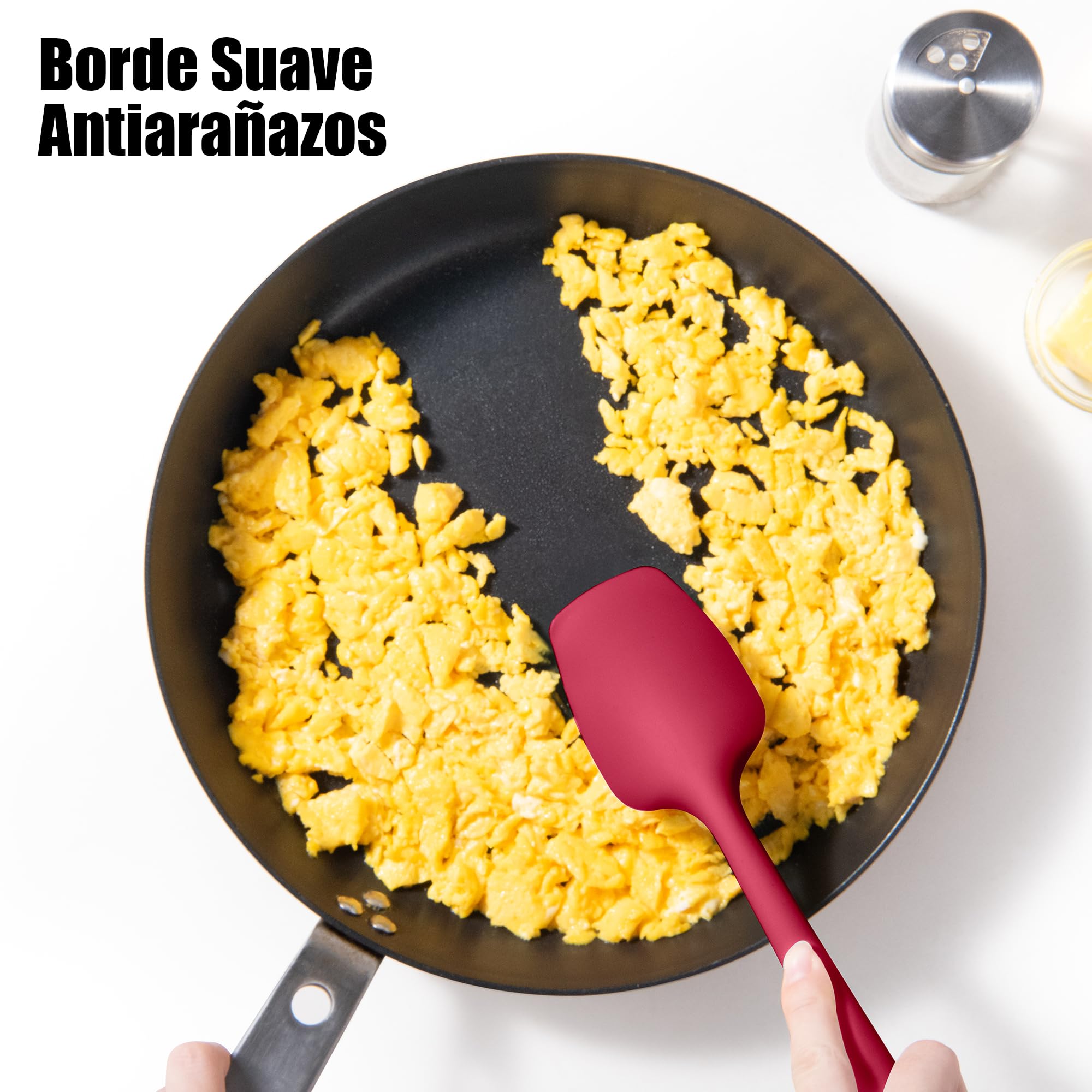 Doosu Raspador Espátula cuchara silicona, resistente calor 315℃, 2u, MUL | lengua de bol de goma alimentaria, altas temperaturas, utensilio suave, no raya, antiadherente, repostería, mezclar y cocinar