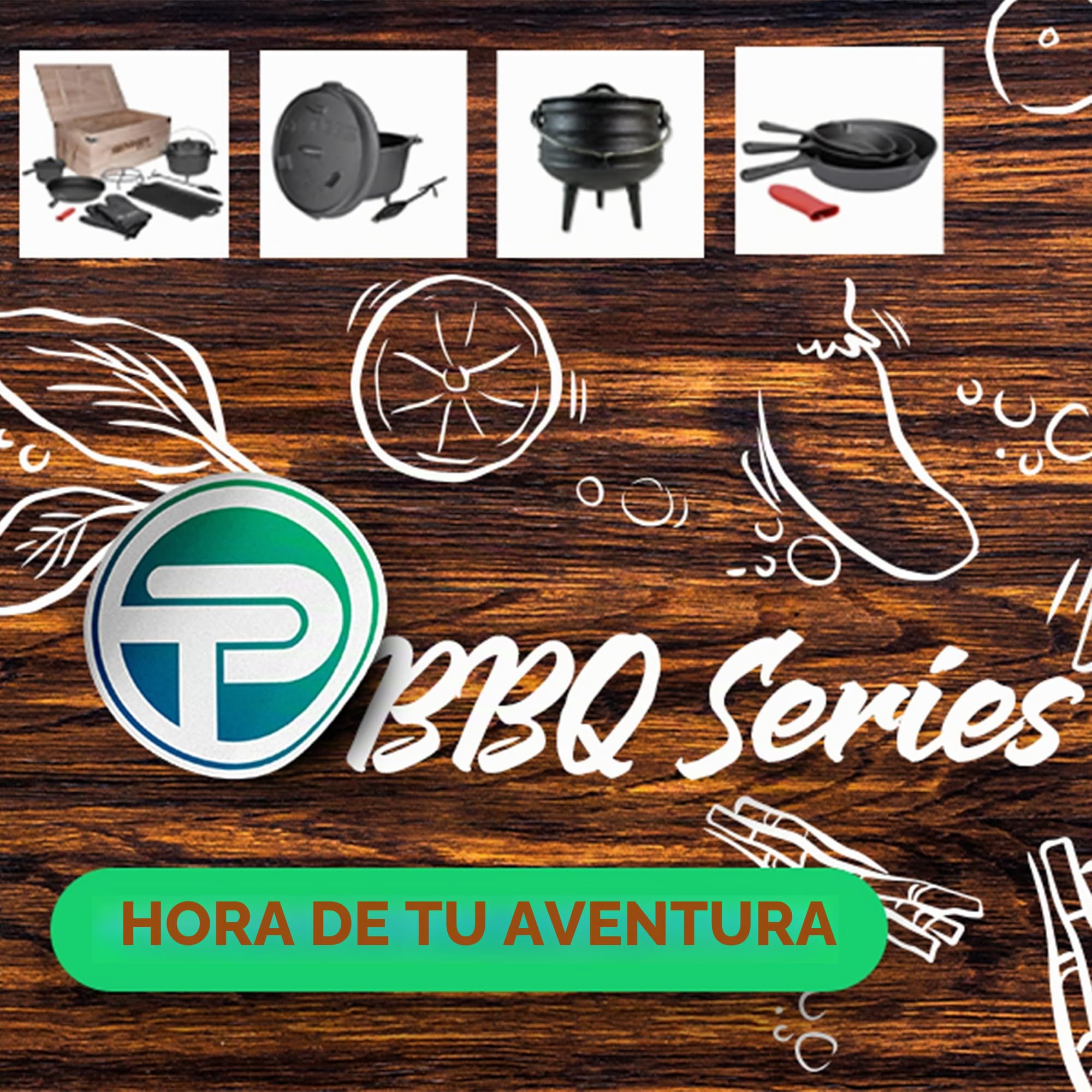Juego de 4 sartenes redondas de hierro fundido para barbacoa, 3 tamaños, con cavidad de vertido y mango de silicona, aptas para horno, parrilla, todo tipo de fuegos, incluida inducción