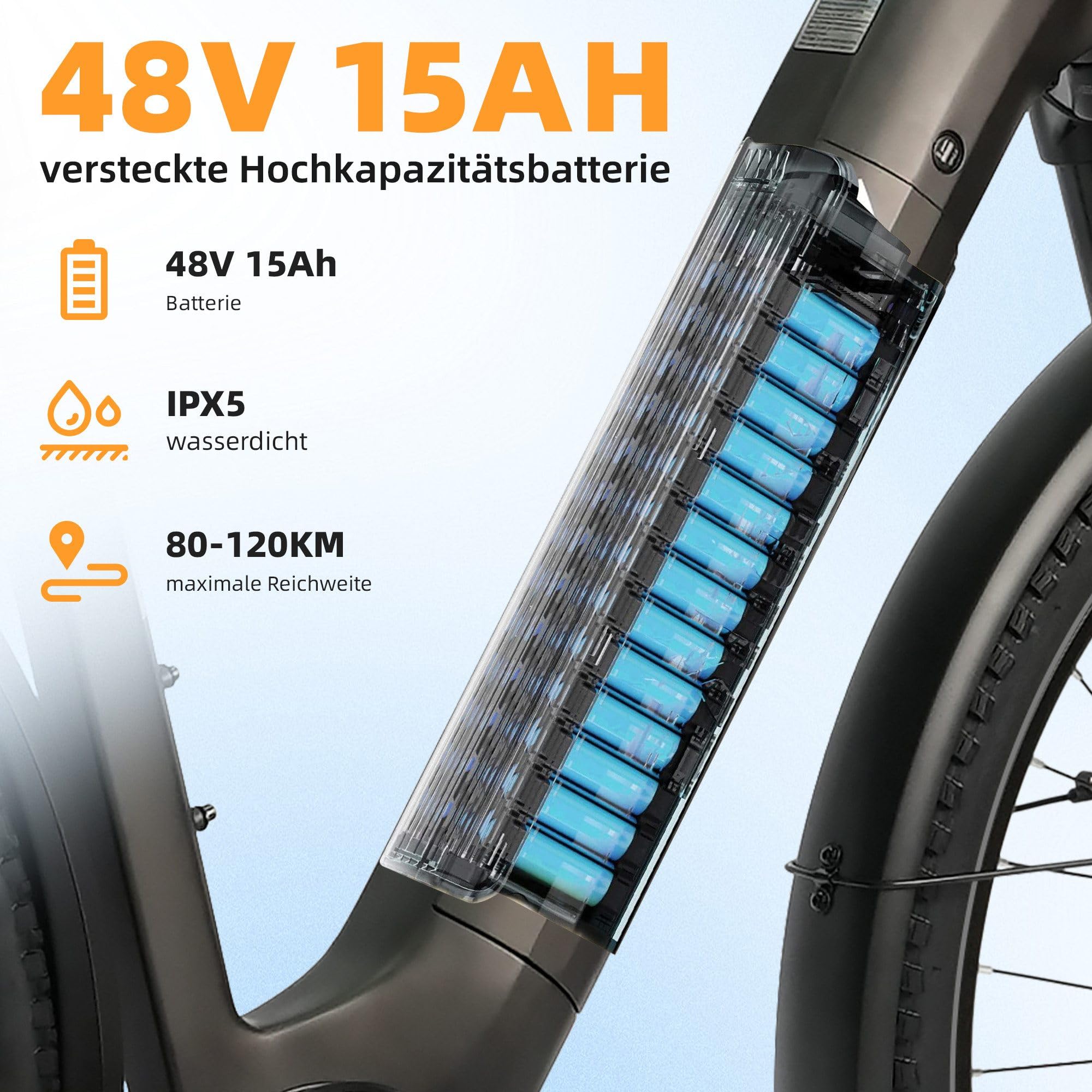 ttgo Z3 E-Bike, 27,5 Zoll Elektrofahrrad für Damen und Herren, E-Citybike mit 250W Motor, 48V 15Ah Akku, bis zu 120 km Reichweite, 7-Gang Schaltung, LCD Display, City E-Bike